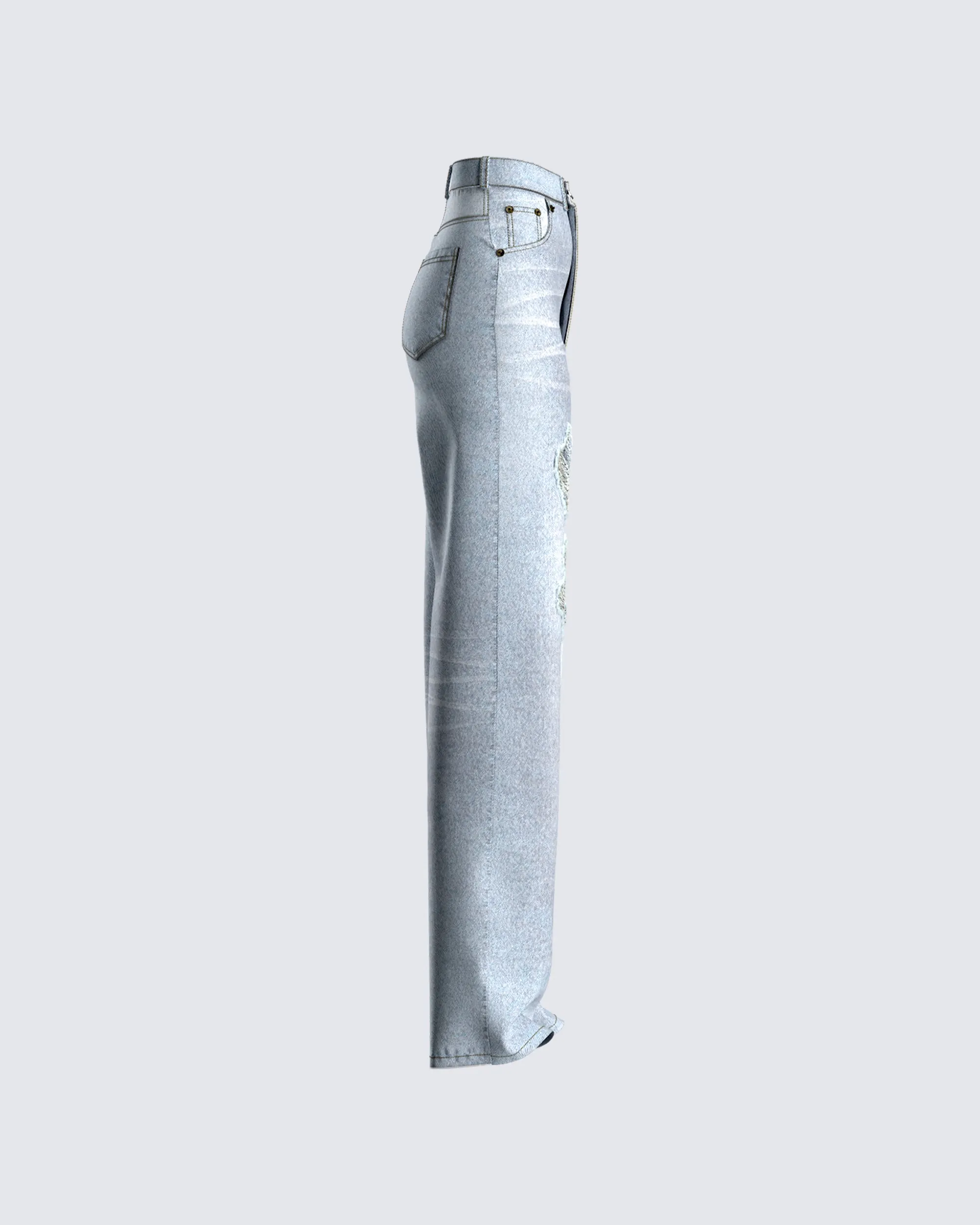 Monte Blue Denim Distressed Jean sold by Finesse product image thumbnail 2