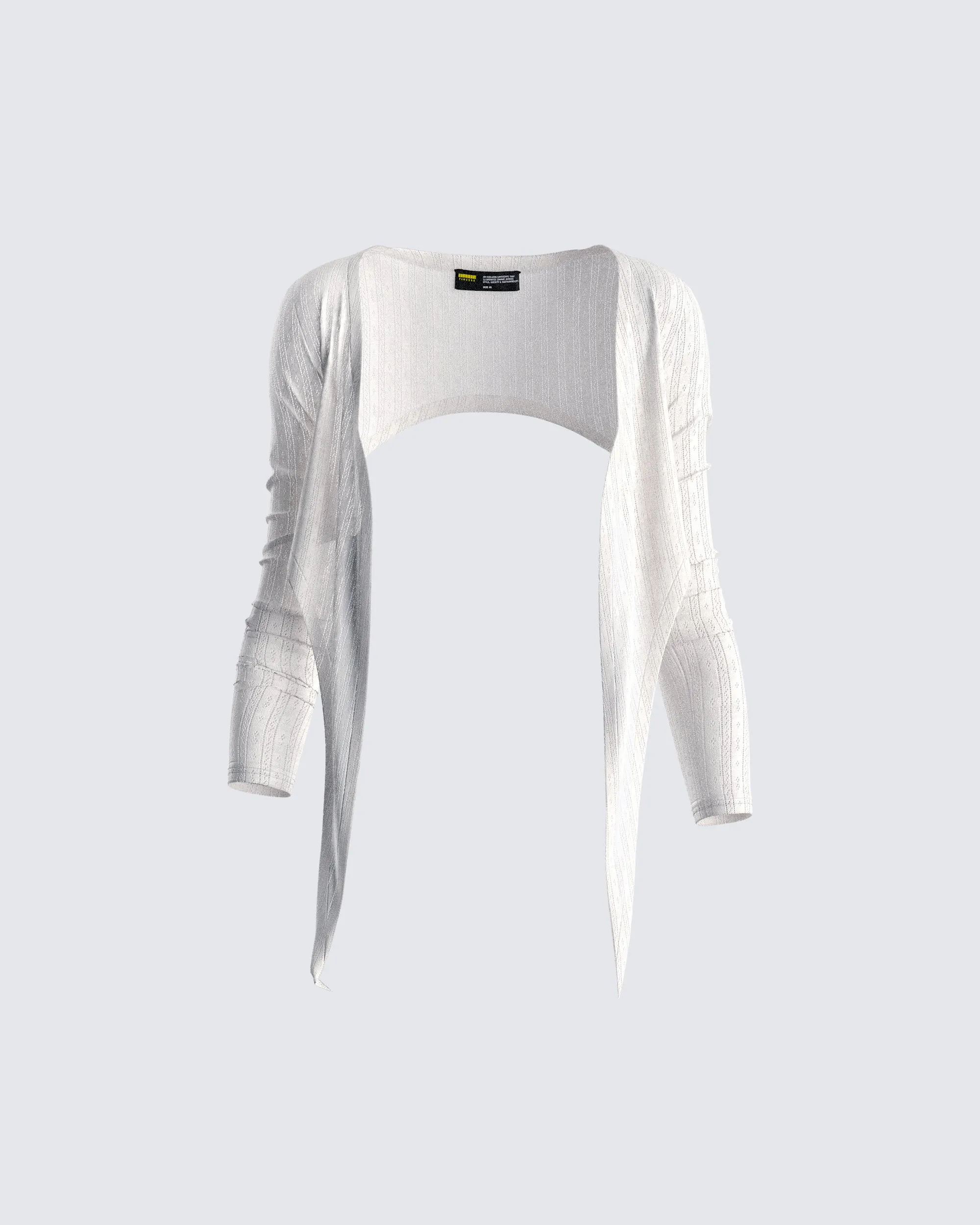 Winnie Ivory Pointelle Shrug sold by Finesse