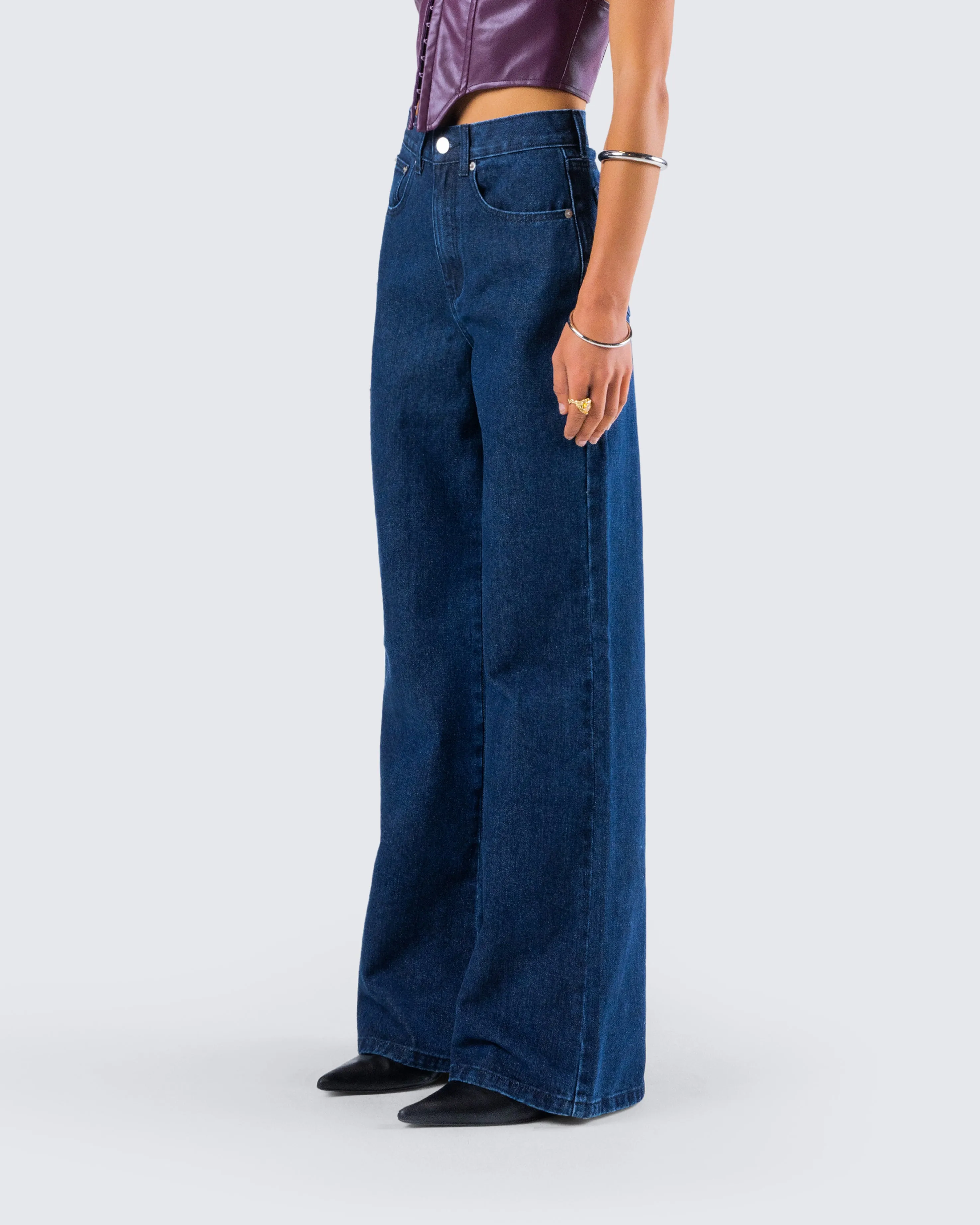 Nia High Waisted Dark Blue Jean sold by Finesse product image thumbnail 5