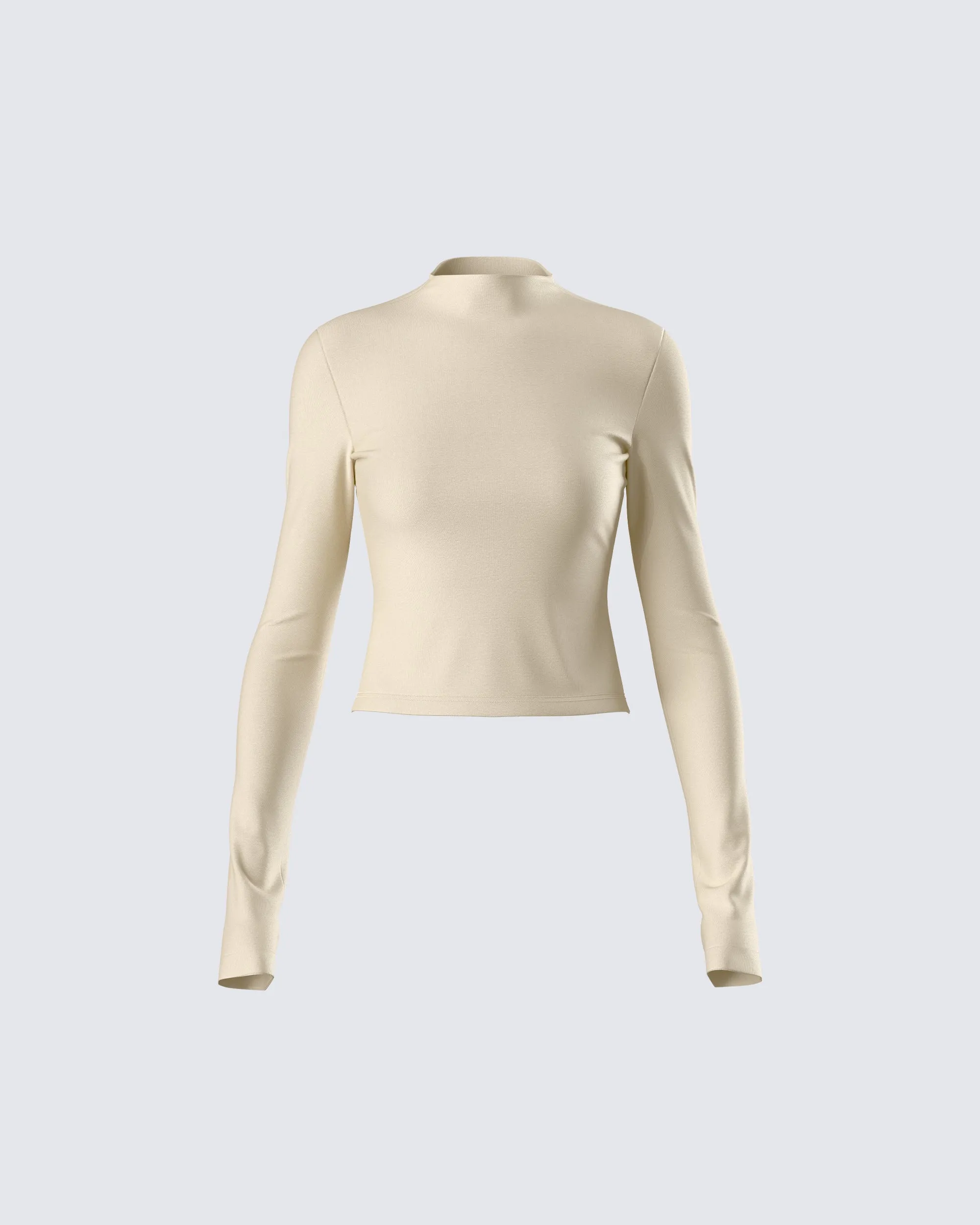 Jyn Khaki Jersey Long Sleeve Top sold by Finesse