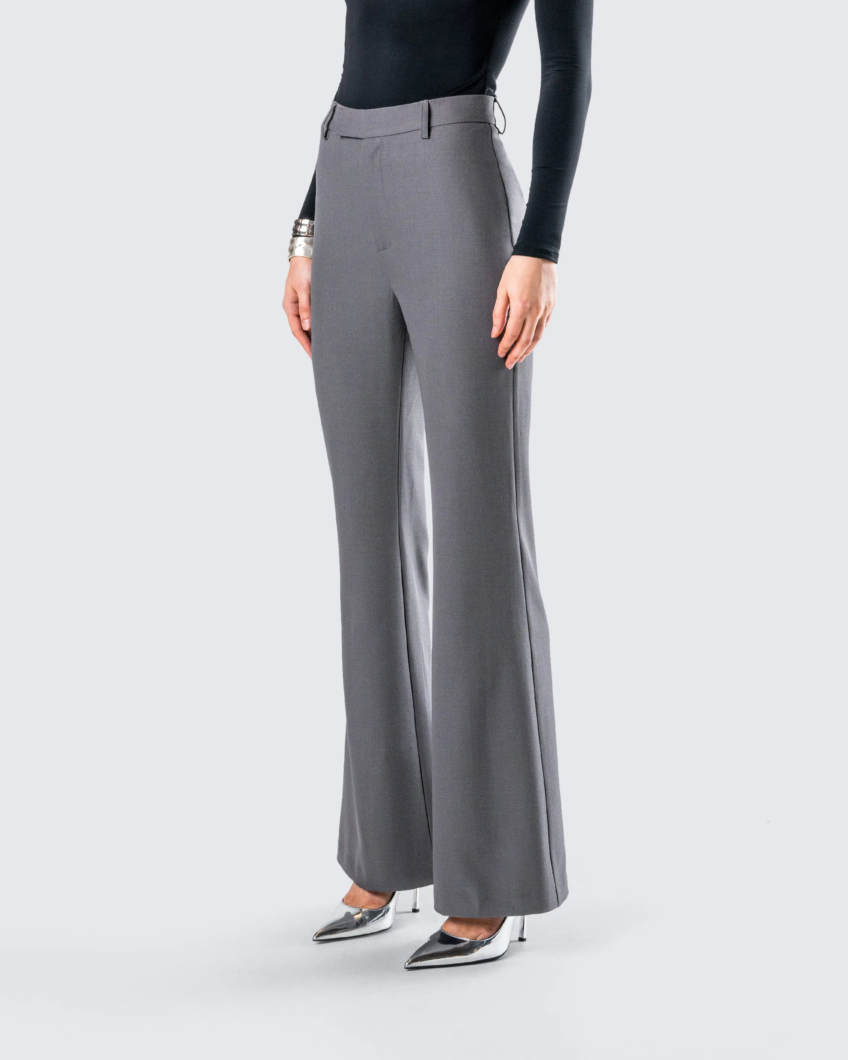 Kimberly Grey Flared Trouser Pant sold by Finesse product image thumbnail 5