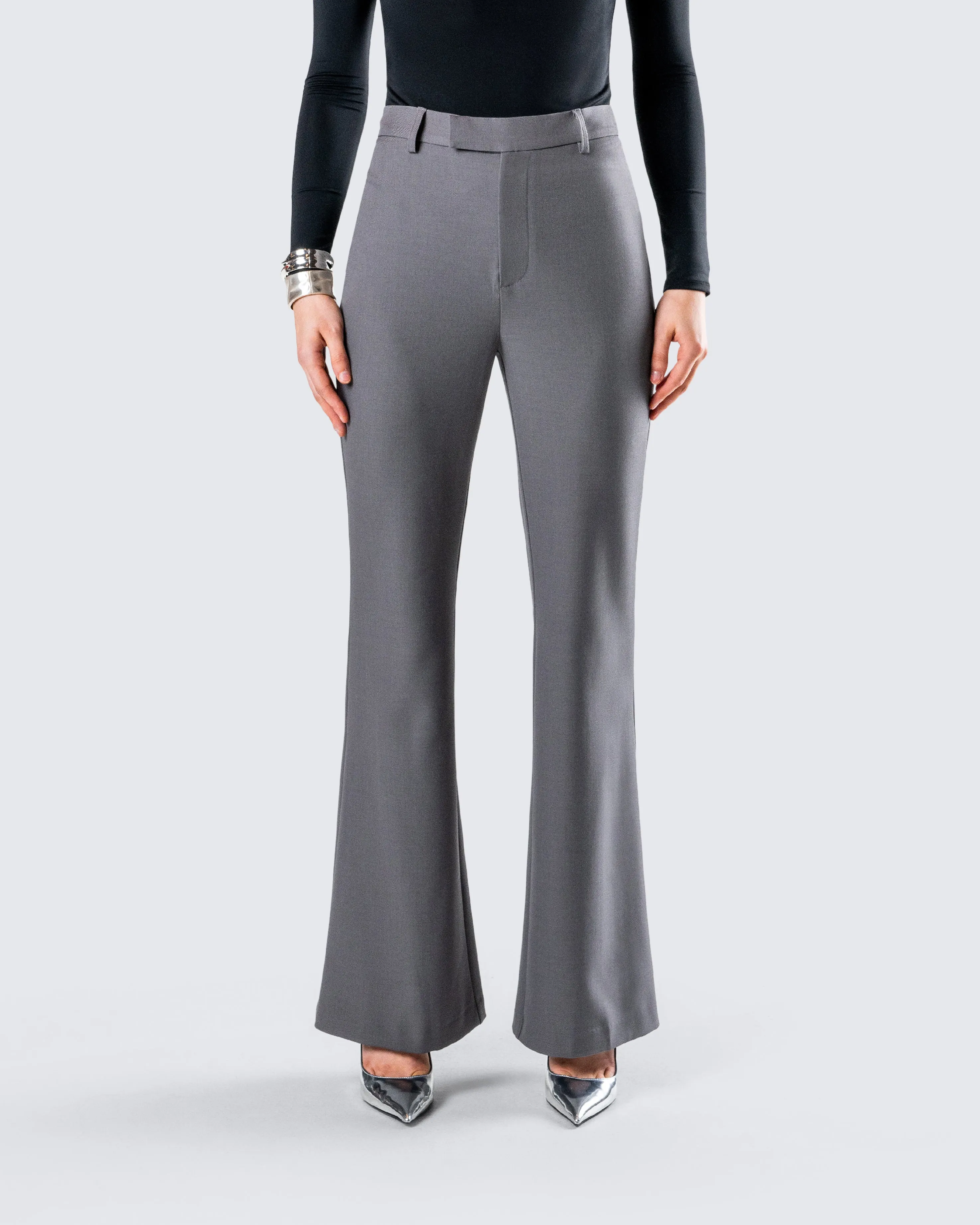 Kimberly Grey Flared Trouser Pant sold by Finesse product image thumbnail 4