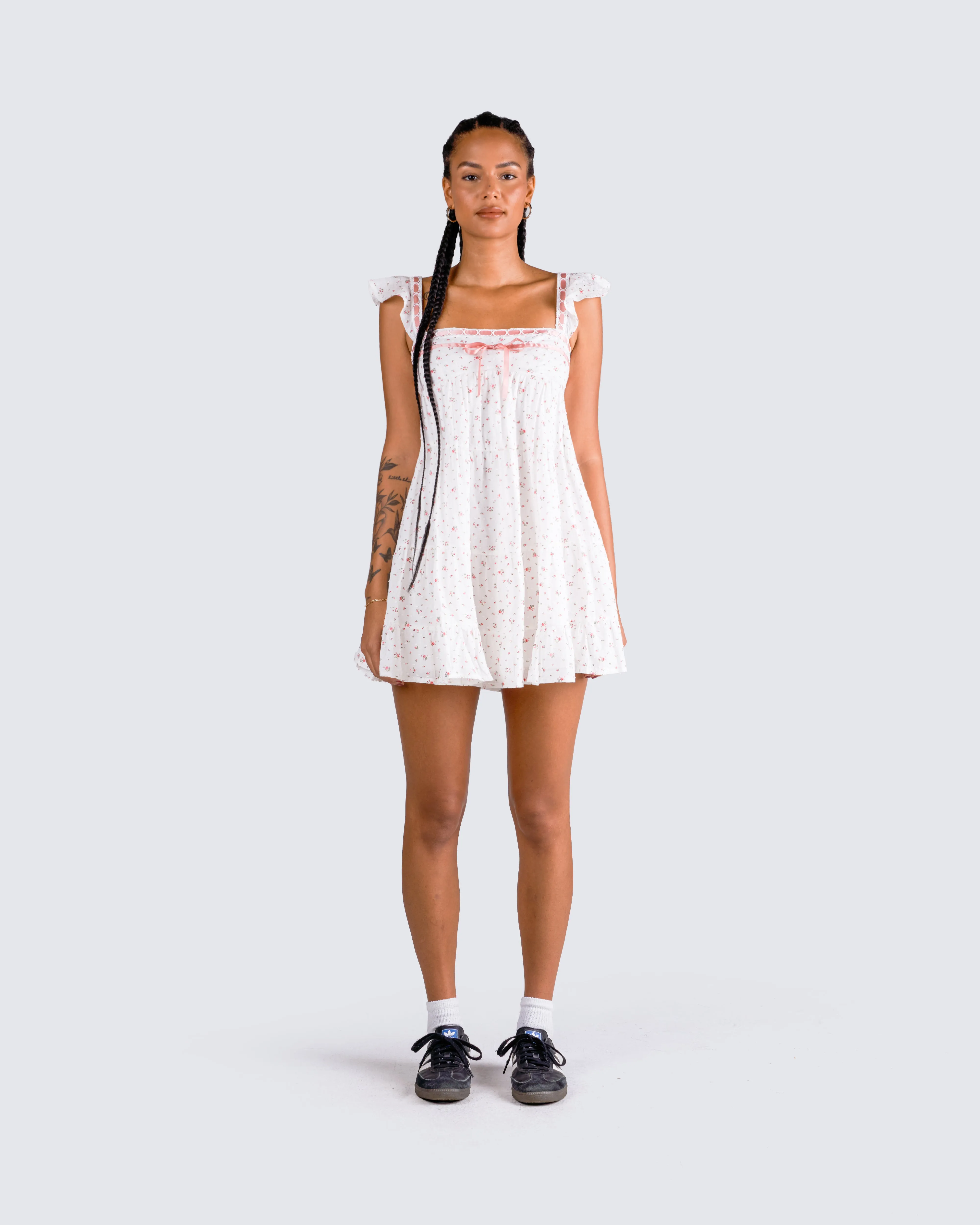 Mallory White Floral Mini Dress sold by Finesse product image thumbnail 4