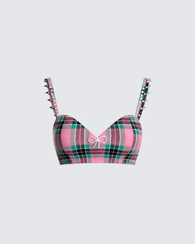 Amanda Multi Plaid Crop Top sold by Finesse