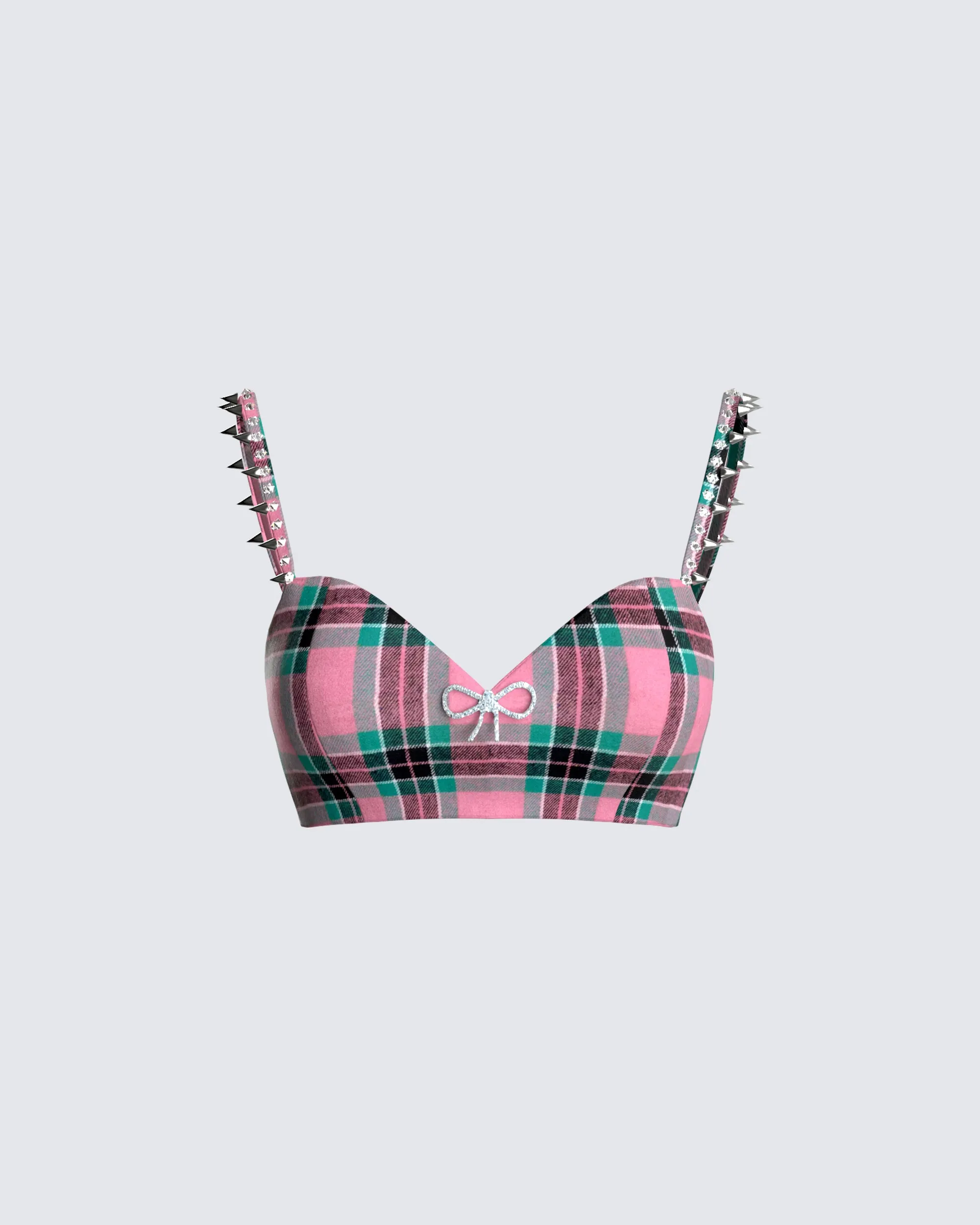 Amanda Multi Plaid Crop Top sold by Finesse
