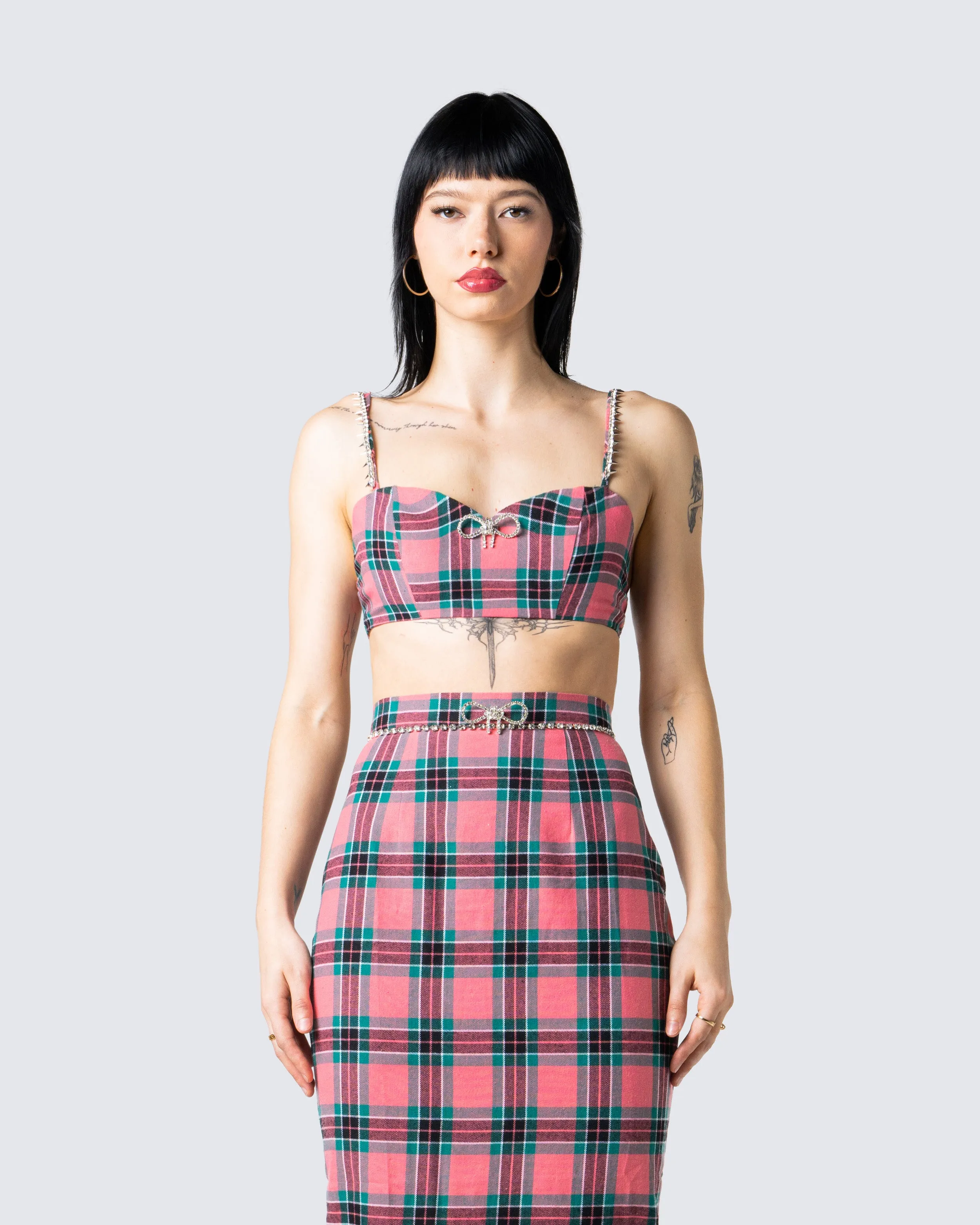 Amanda Multi Plaid Crop Top sold by Finesse product image thumbnail 4