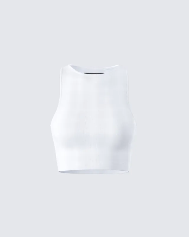 Thea White Jersey Tank sold by Finesse