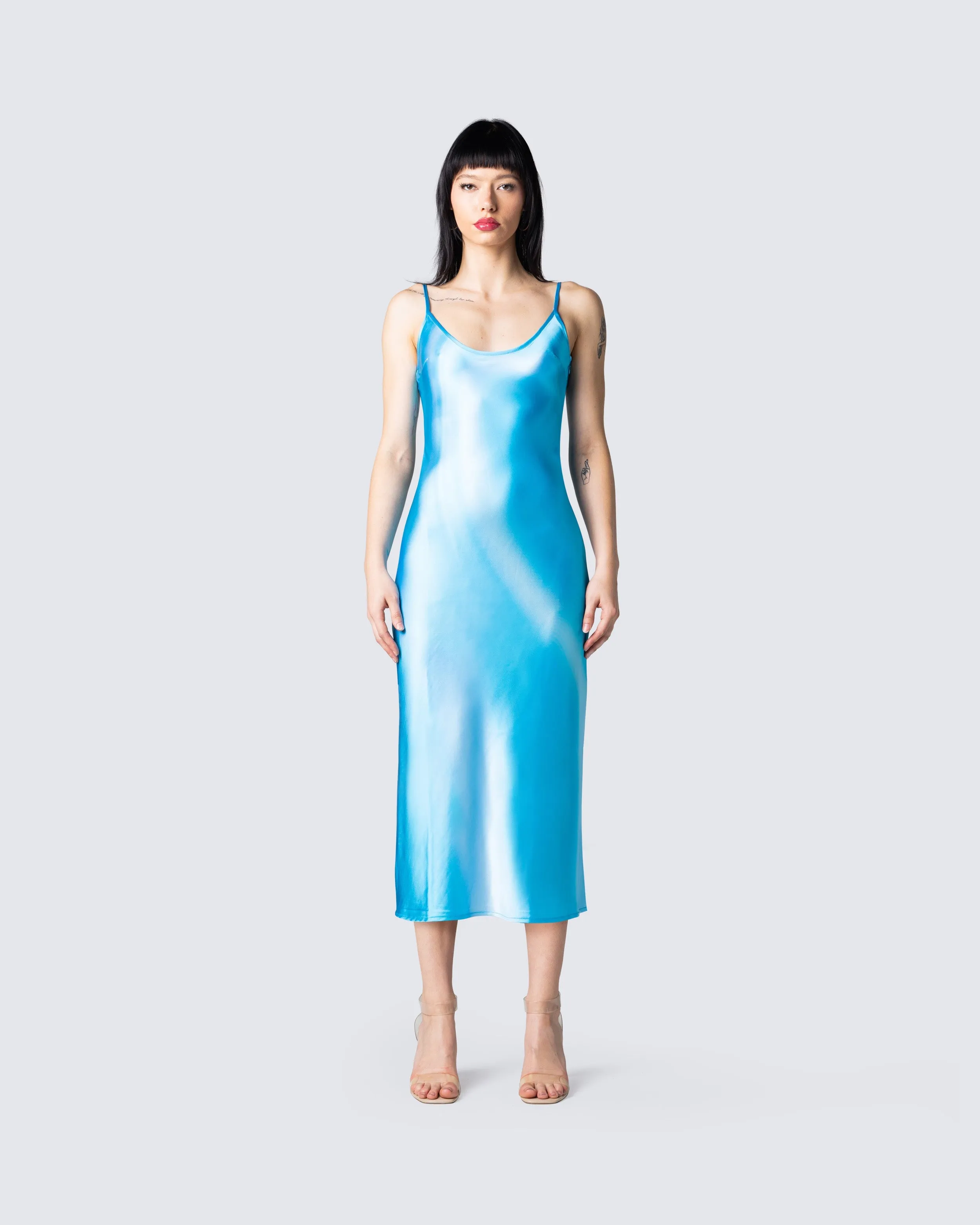 Astra Aqua Print Midi Dress sold by Finesse product image thumbnail 4