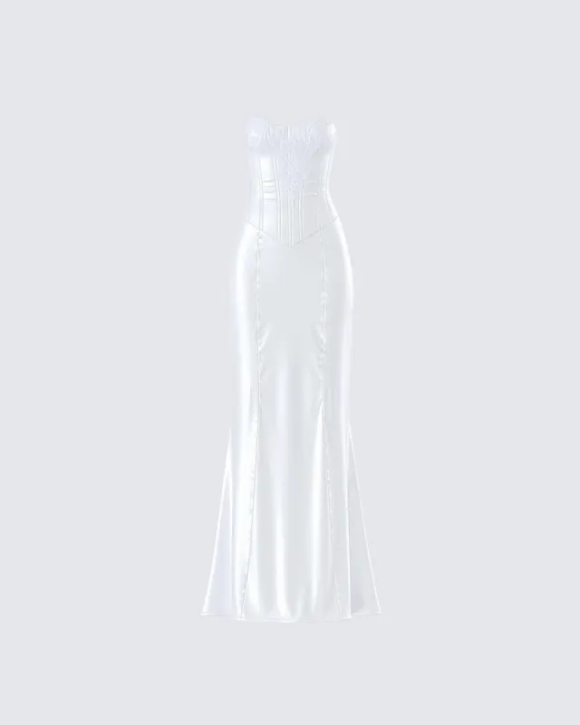 Katana White Lace Applique Gown sold by Finesse