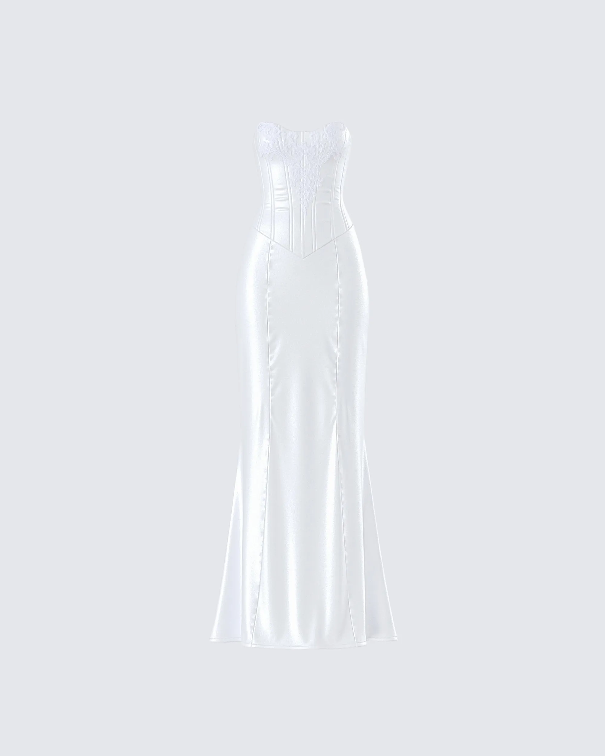 Katana White Lace Applique Gown sold by Finesse