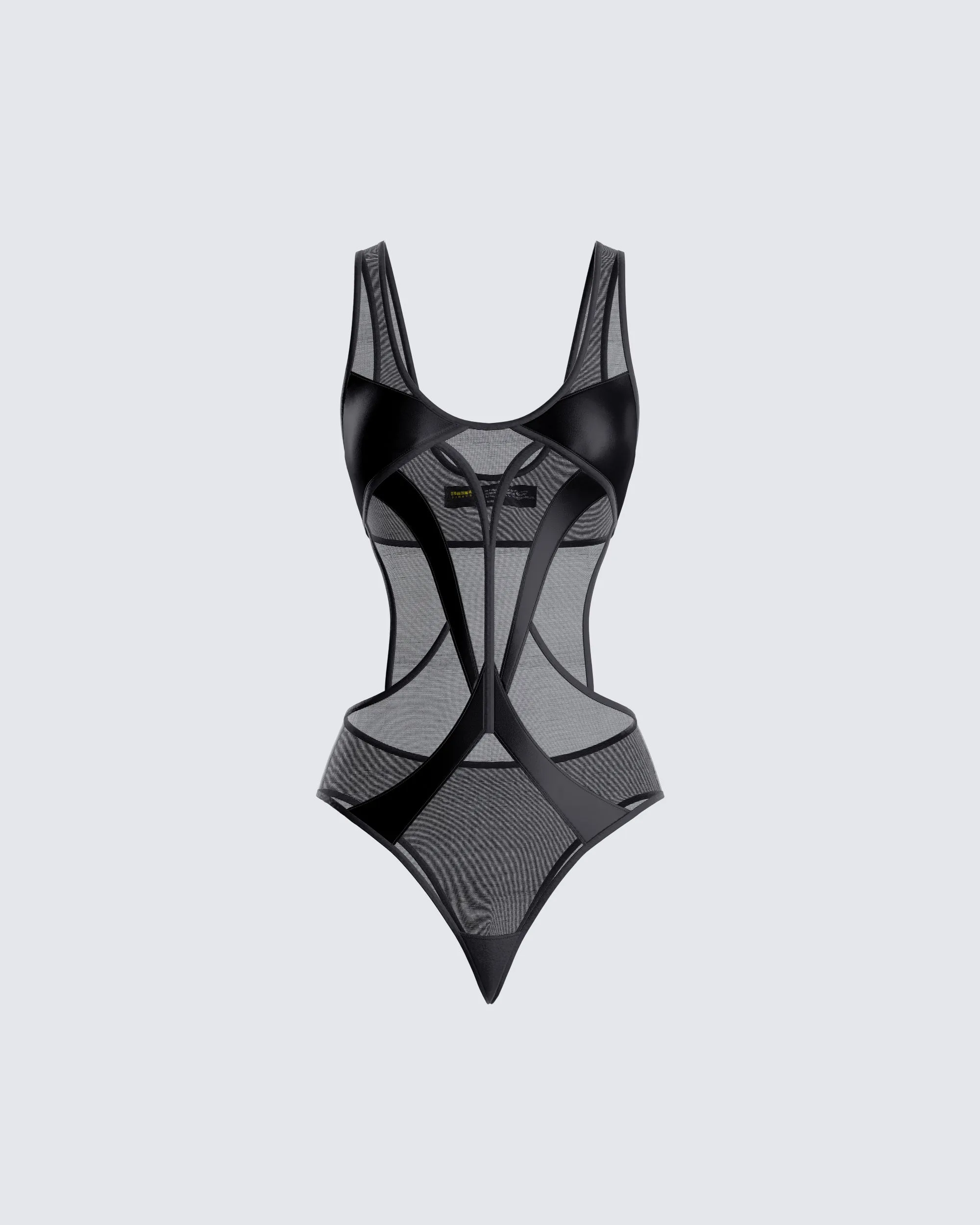 Yuna Black Mesh Bodysuit sold by Finesse