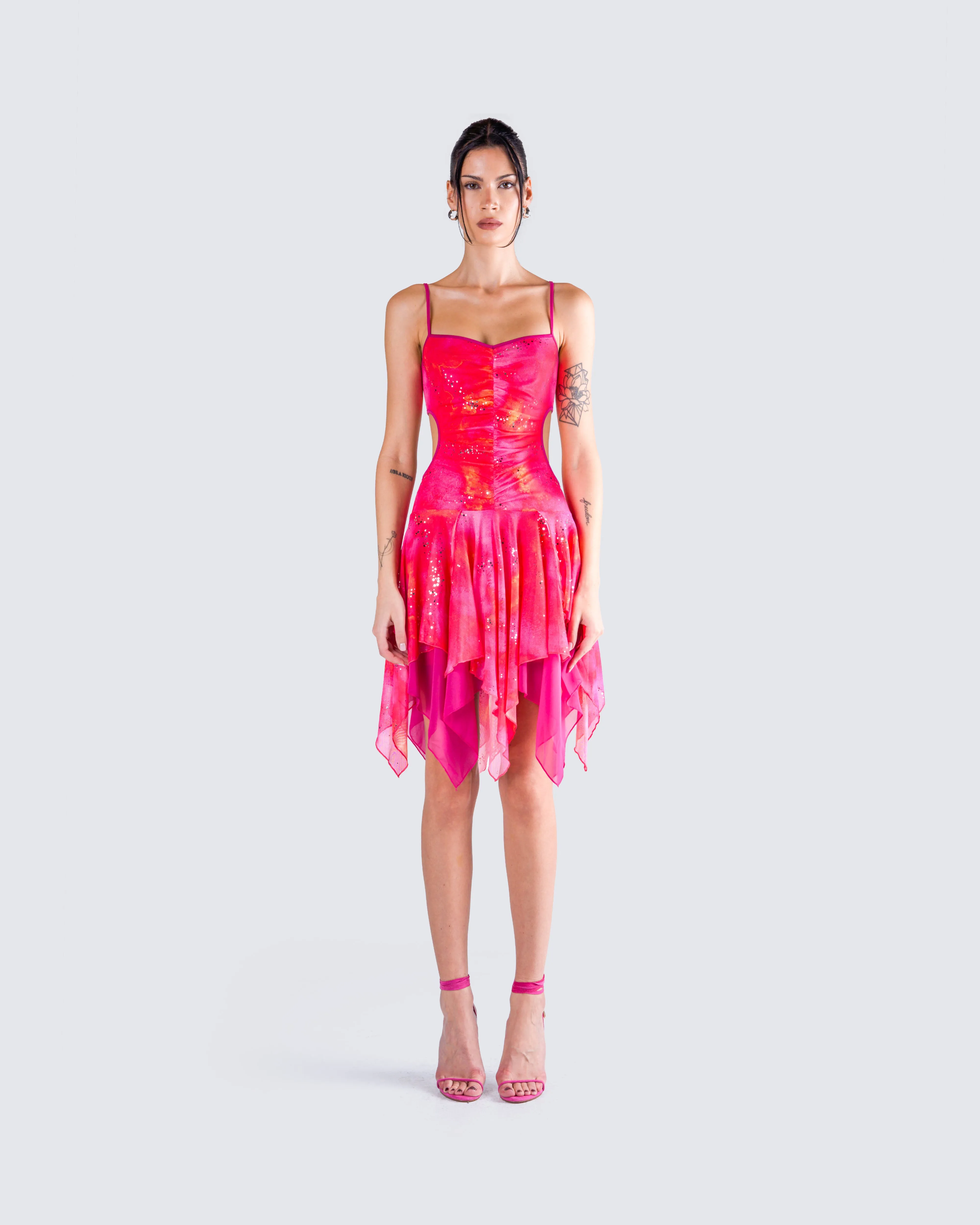 Alejandra Pink Handkerchief Dress sold by Finesse product image thumbnail 4