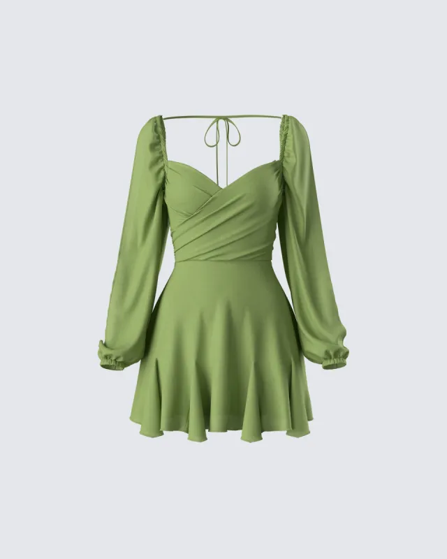 Dori Green Cross Front Mini Dress sold by Finesse