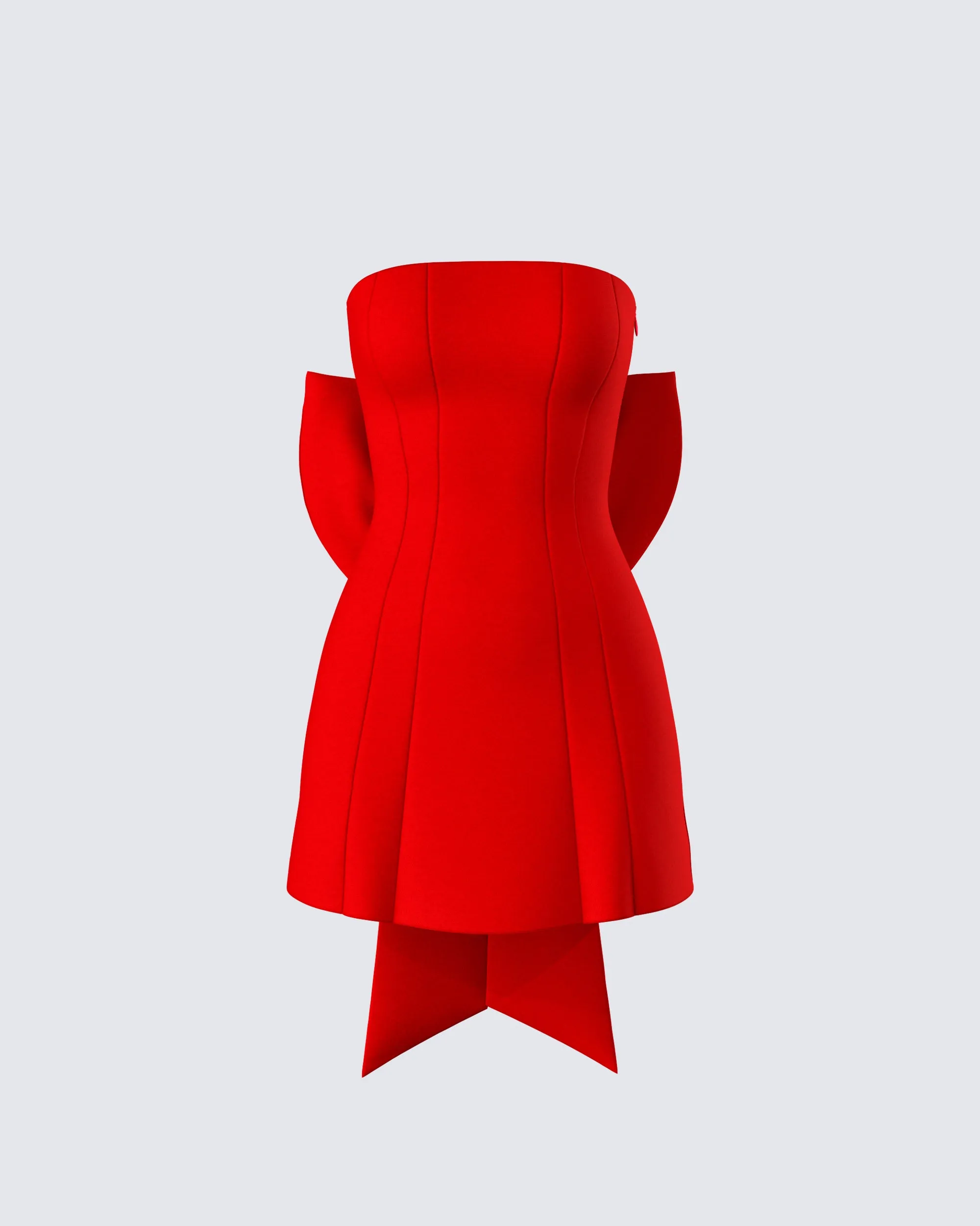 McKay Red Strapless Bow Mini Dress sold by Finesse