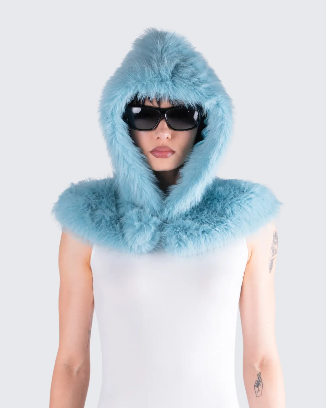 Jayden Aqua Fur Hood sold by Finesse product image thumbnail 4
