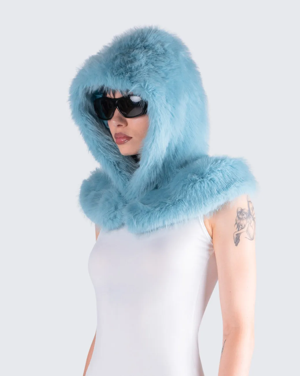 Jayden Aqua Fur Hood sold by Finesse product image thumbnail 5