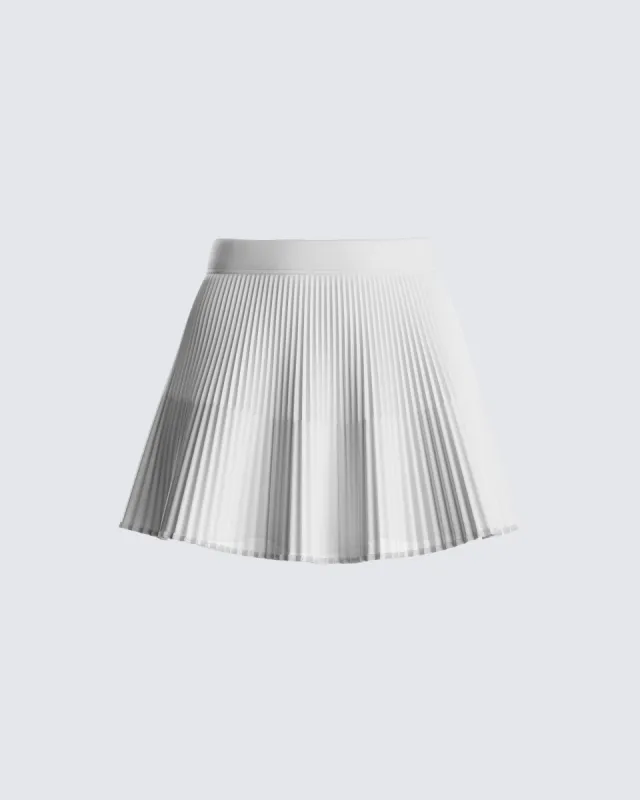 Lani White Pleated Mini Skirt sold by Finesse