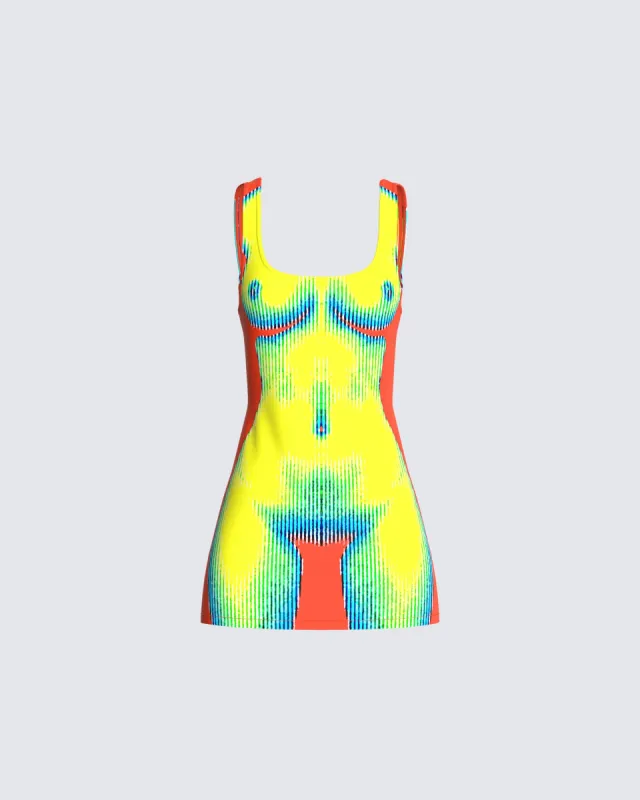 Kaya Body Print Mini Dress sold by Finesse