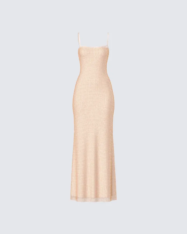 Michal Gold Sequin Maxi Dress sold by Finesse