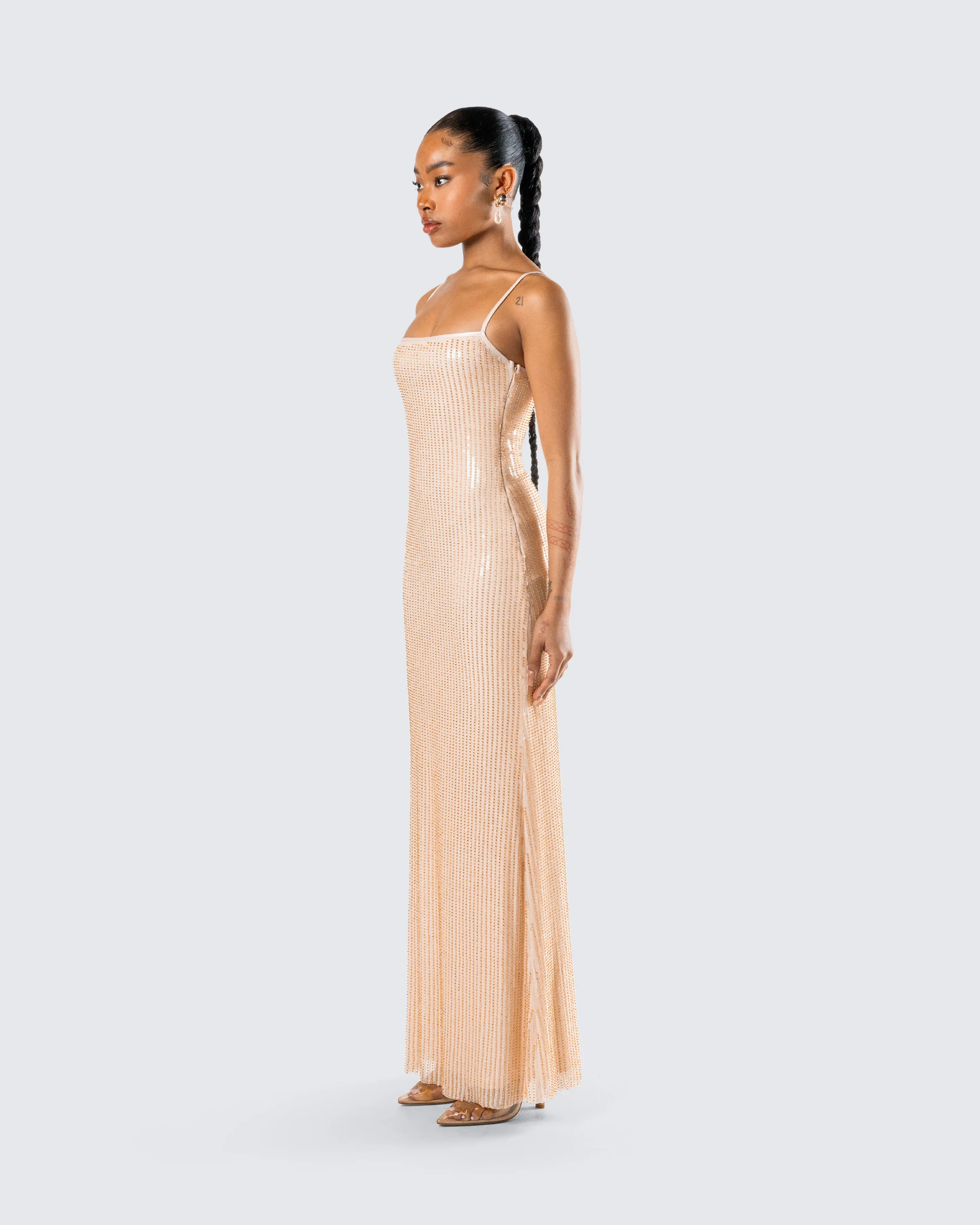 Michal Gold Sequin Maxi Dress sold by Finesse product image thumbnail 5