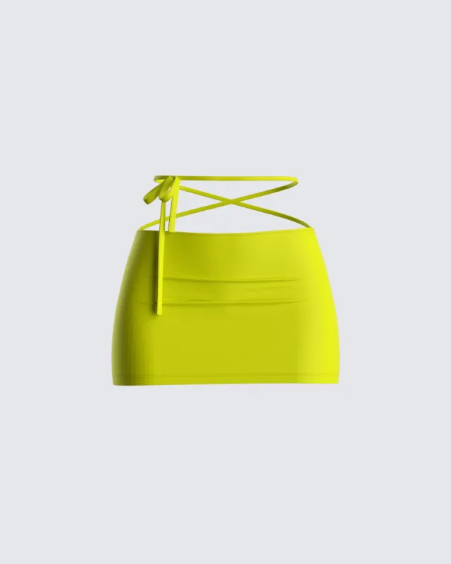 Cameron Yellow Mini Skirt sold by Finesse
