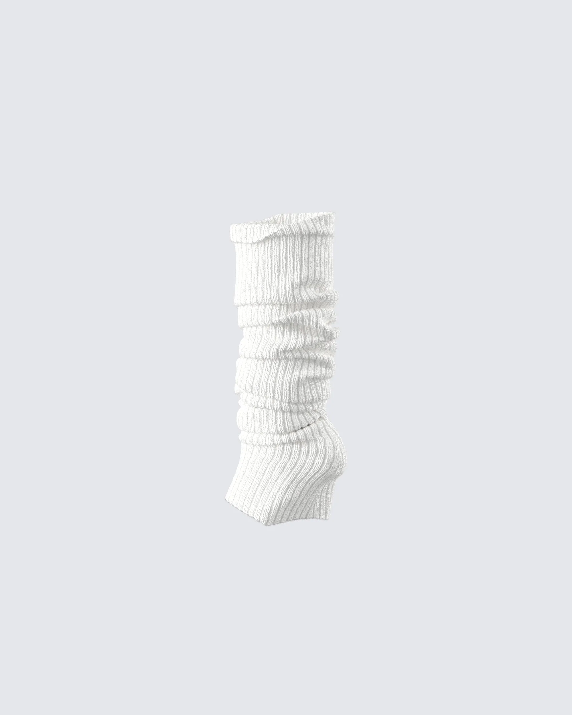 Pollie White Ribbed Leg Warmer sold by Finesse product image thumbnail 2