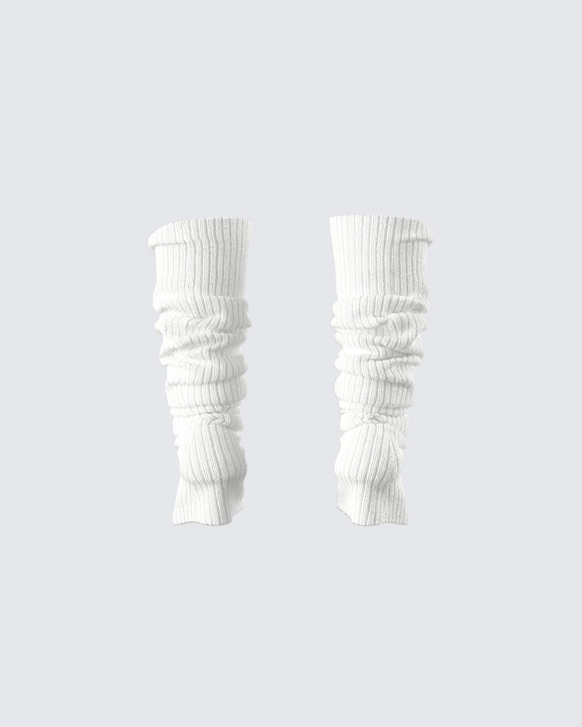 Pollie White Ribbed Leg Warmer sold by Finesse product image thumbnail 3