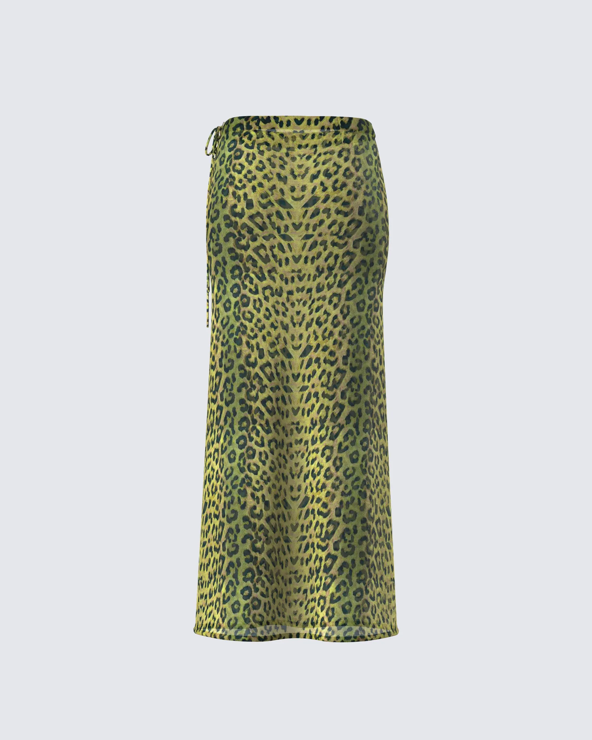 Calista Lime Leopard Maxi Skirt sold by Finesse product image thumbnail 3