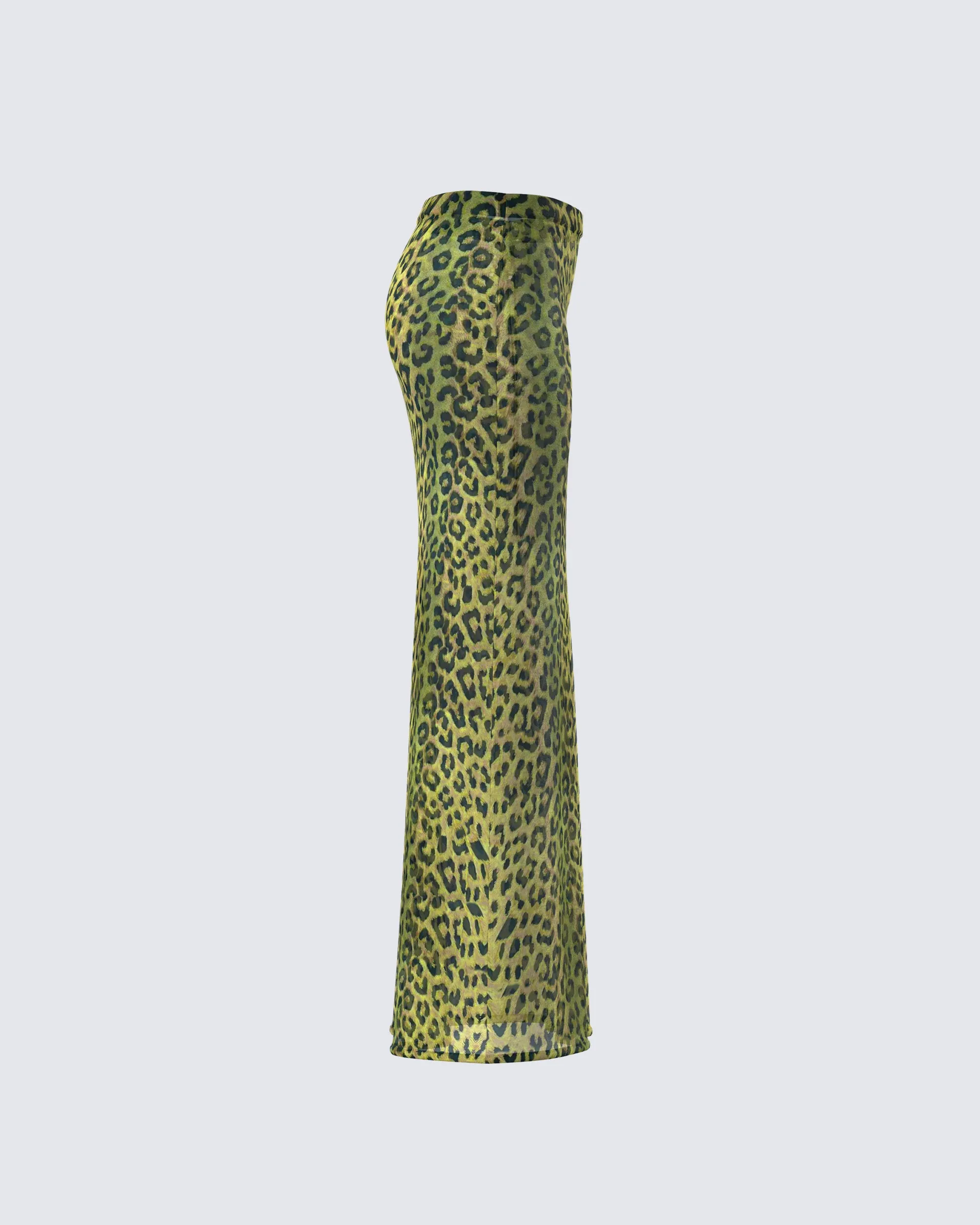 Calista Lime Leopard Maxi Skirt sold by Finesse product image thumbnail 2