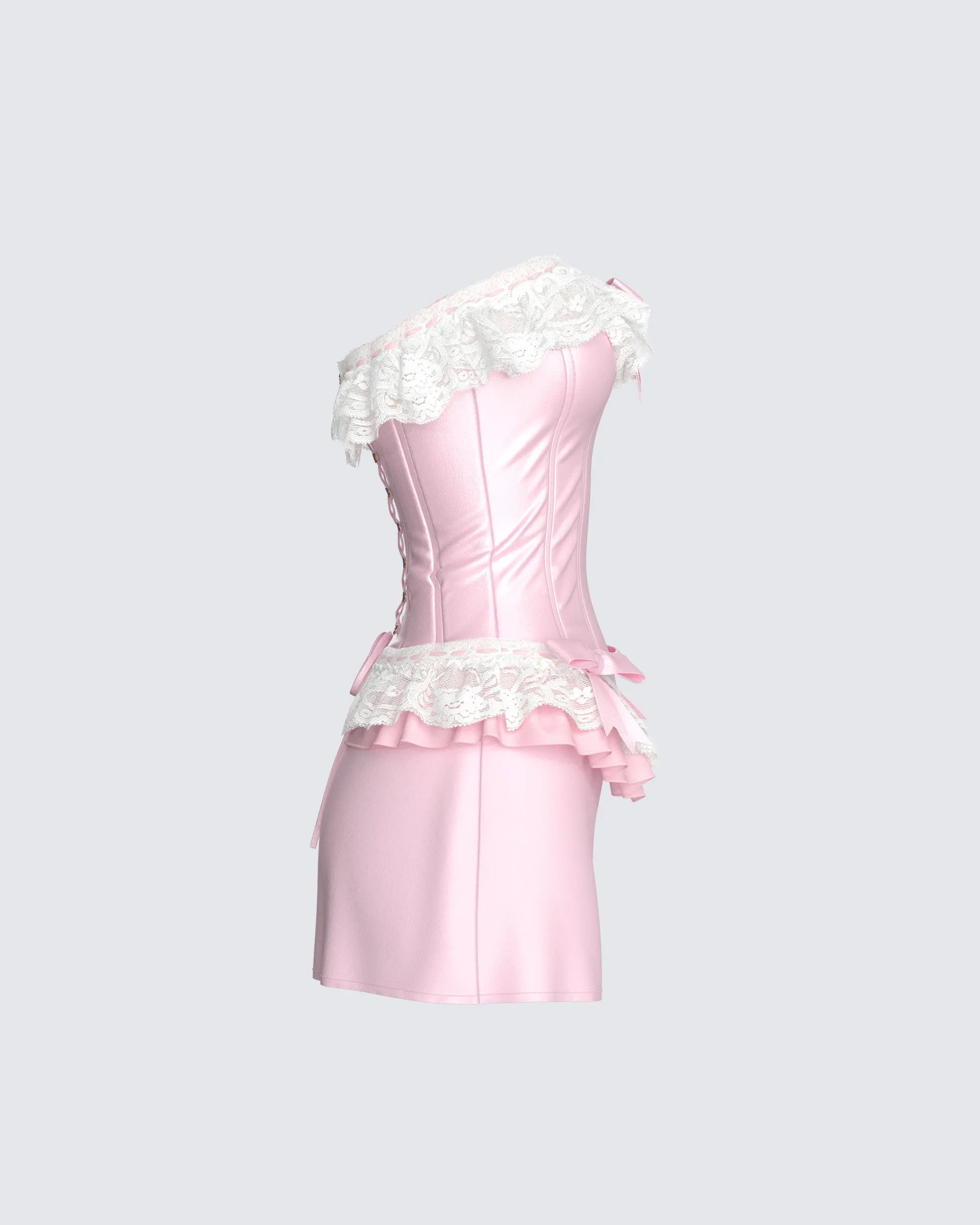 Vienna Pink Ruffle Mini Dress sold by Finesse product image thumbnail 2