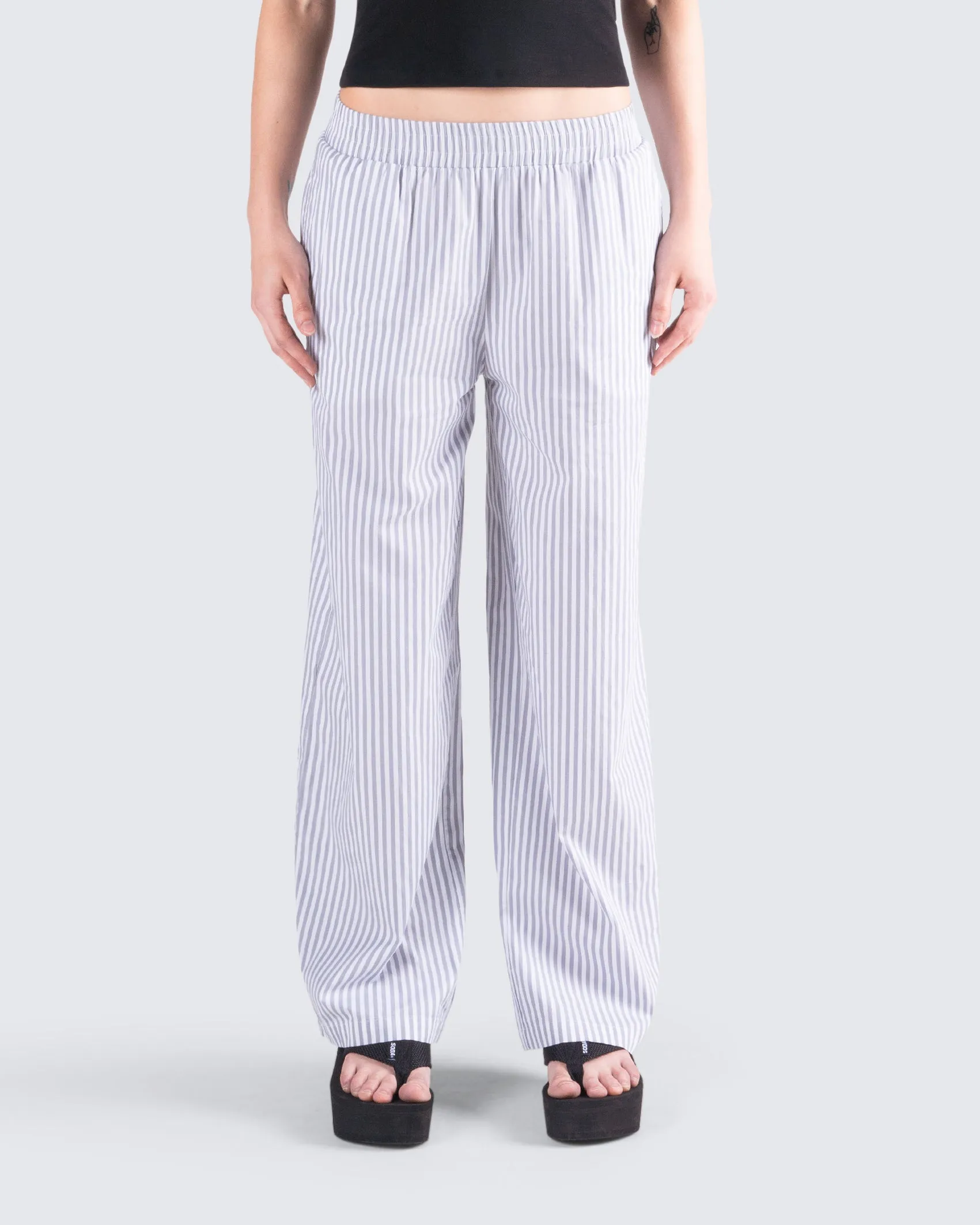 Hetty Grey Stripe Poplin Pant sold by Finesse product image thumbnail 4