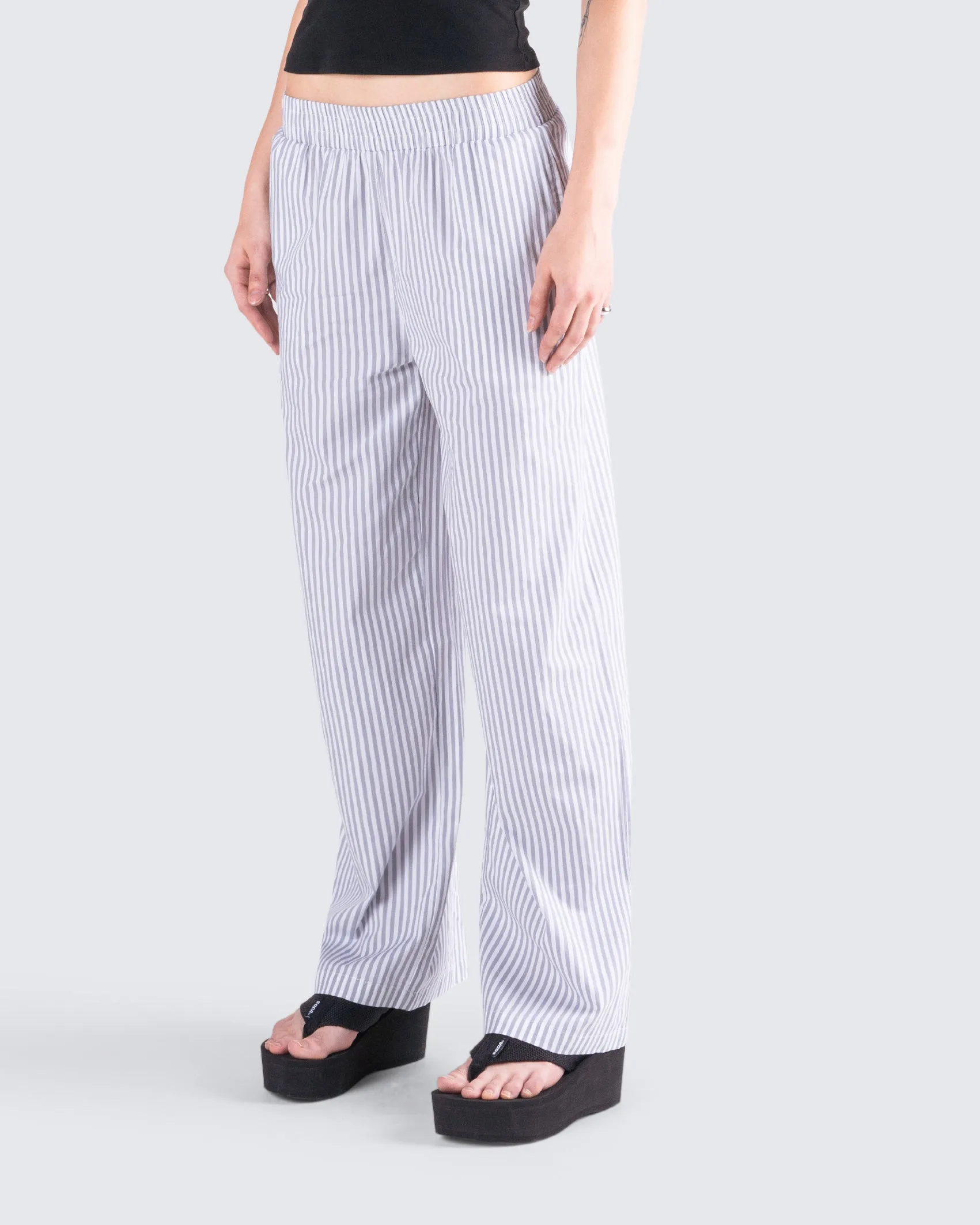 Hetty Grey Stripe Poplin Pant sold by Finesse product image thumbnail 5