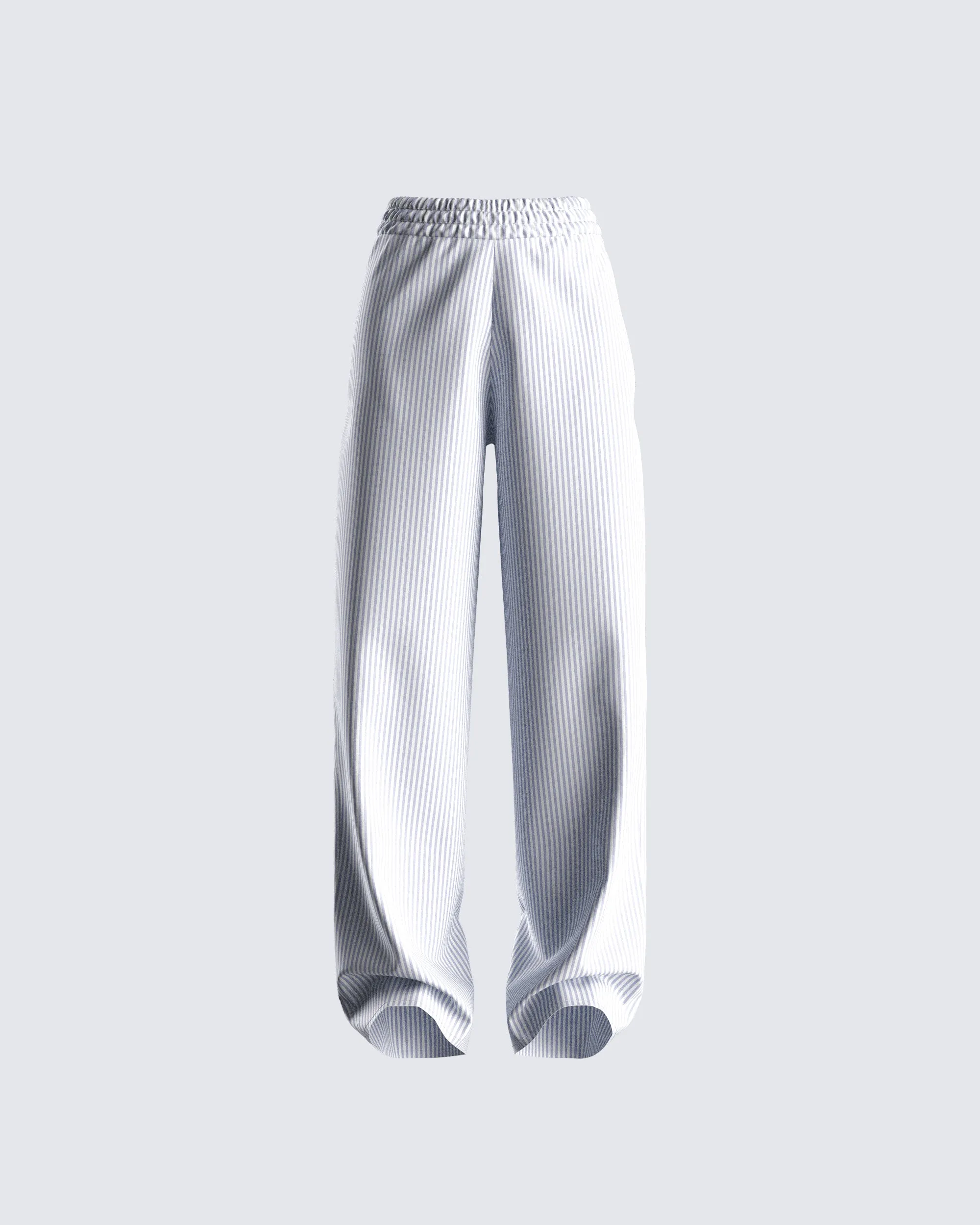 Hetty Grey Stripe Poplin Pant sold by Finesse