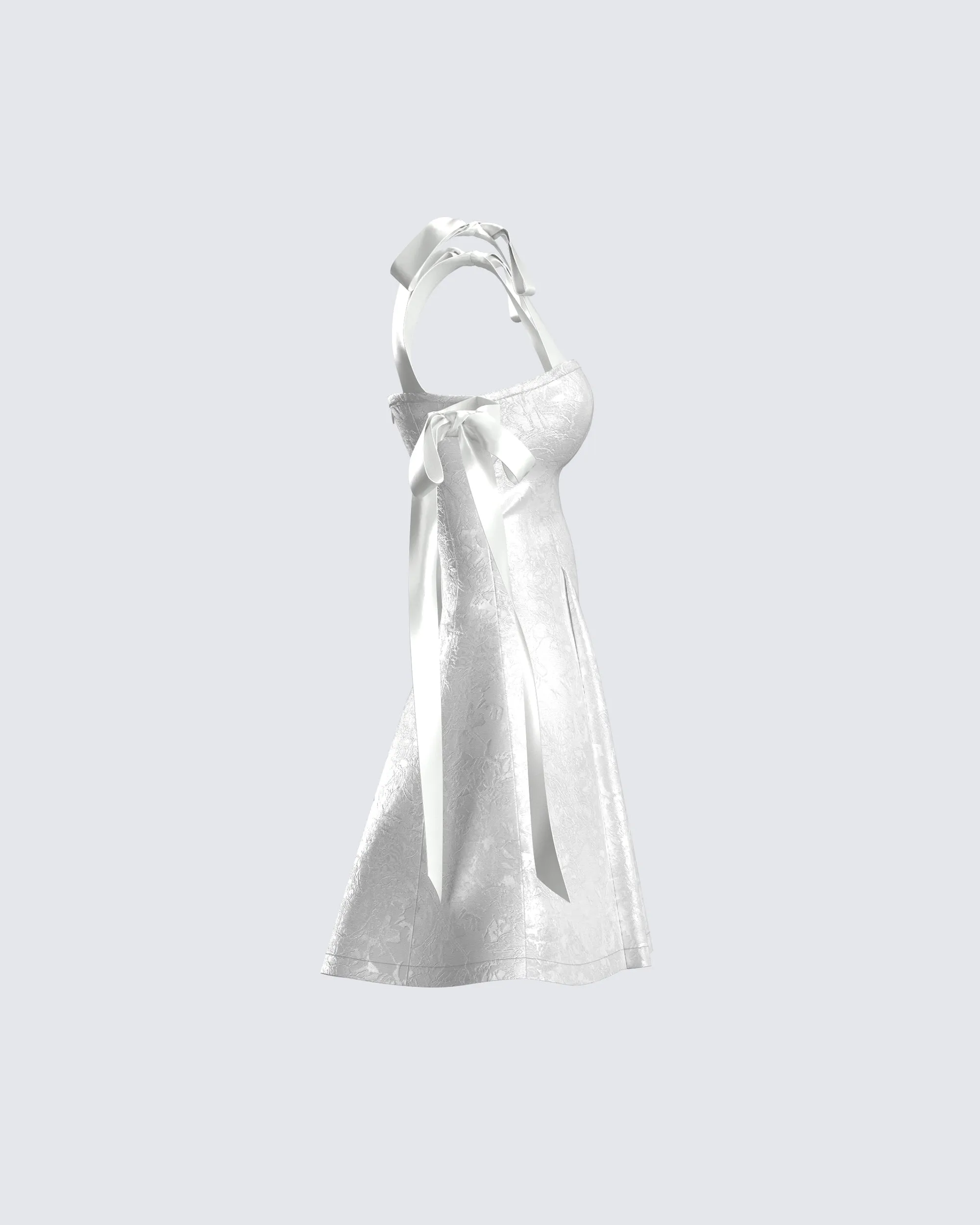Valeria White Satin Mini Dress sold by Finesse product image thumbnail 2