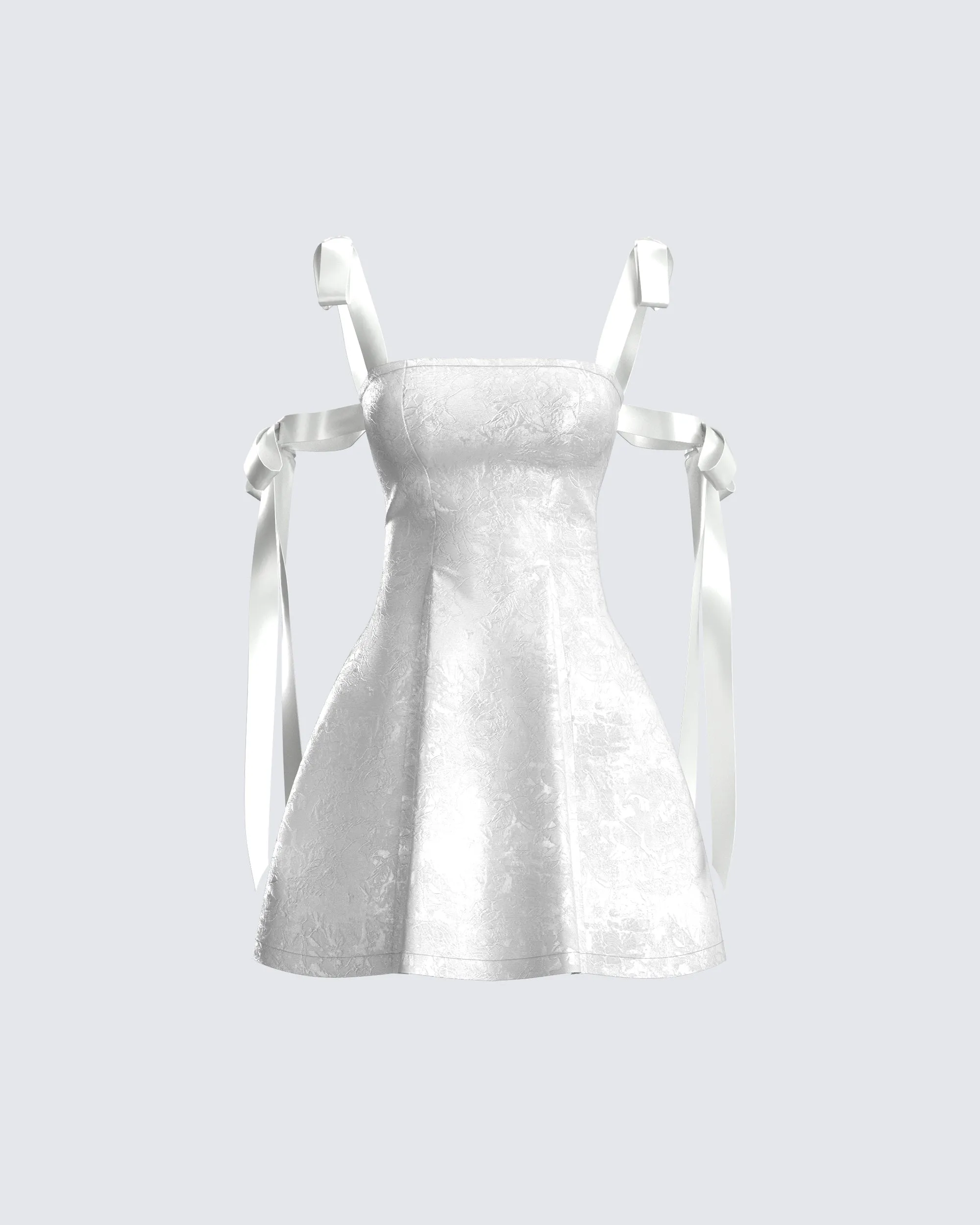 Valeria White Satin Mini Dress sold by Finesse