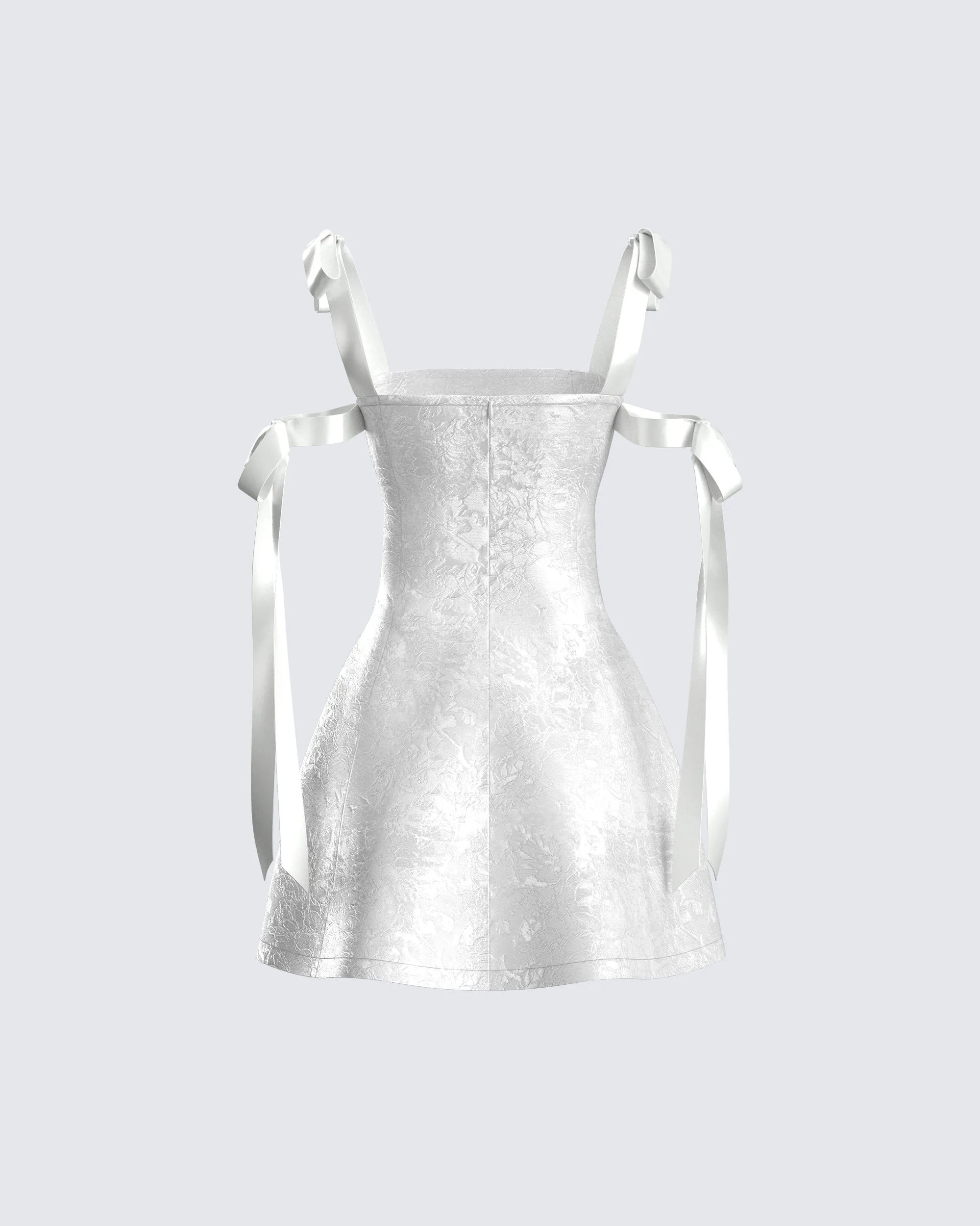 Valeria White Satin Mini Dress sold by Finesse product image thumbnail 3