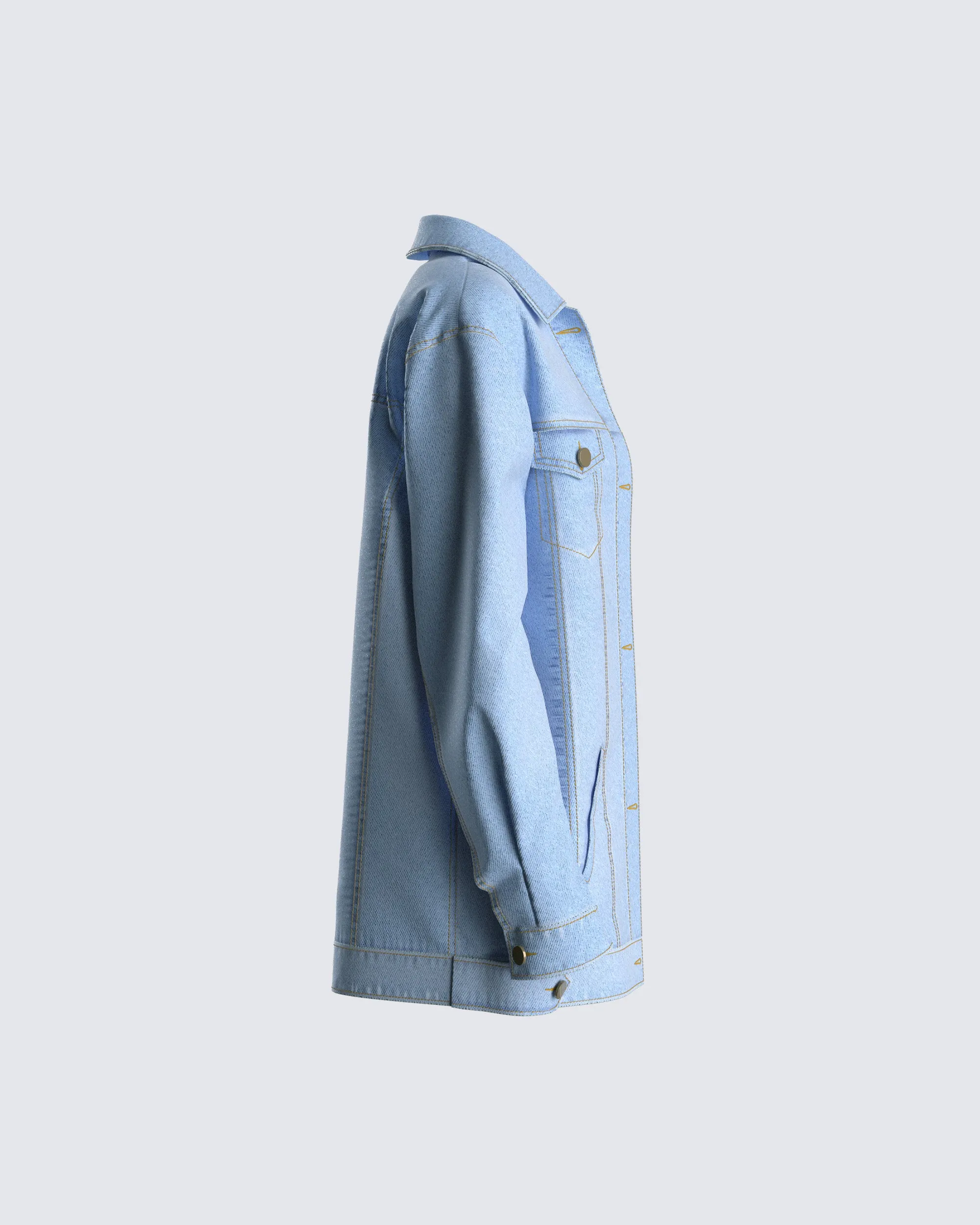 Bree Blue Denim Oversize Jacket sold by Finesse product image thumbnail 2