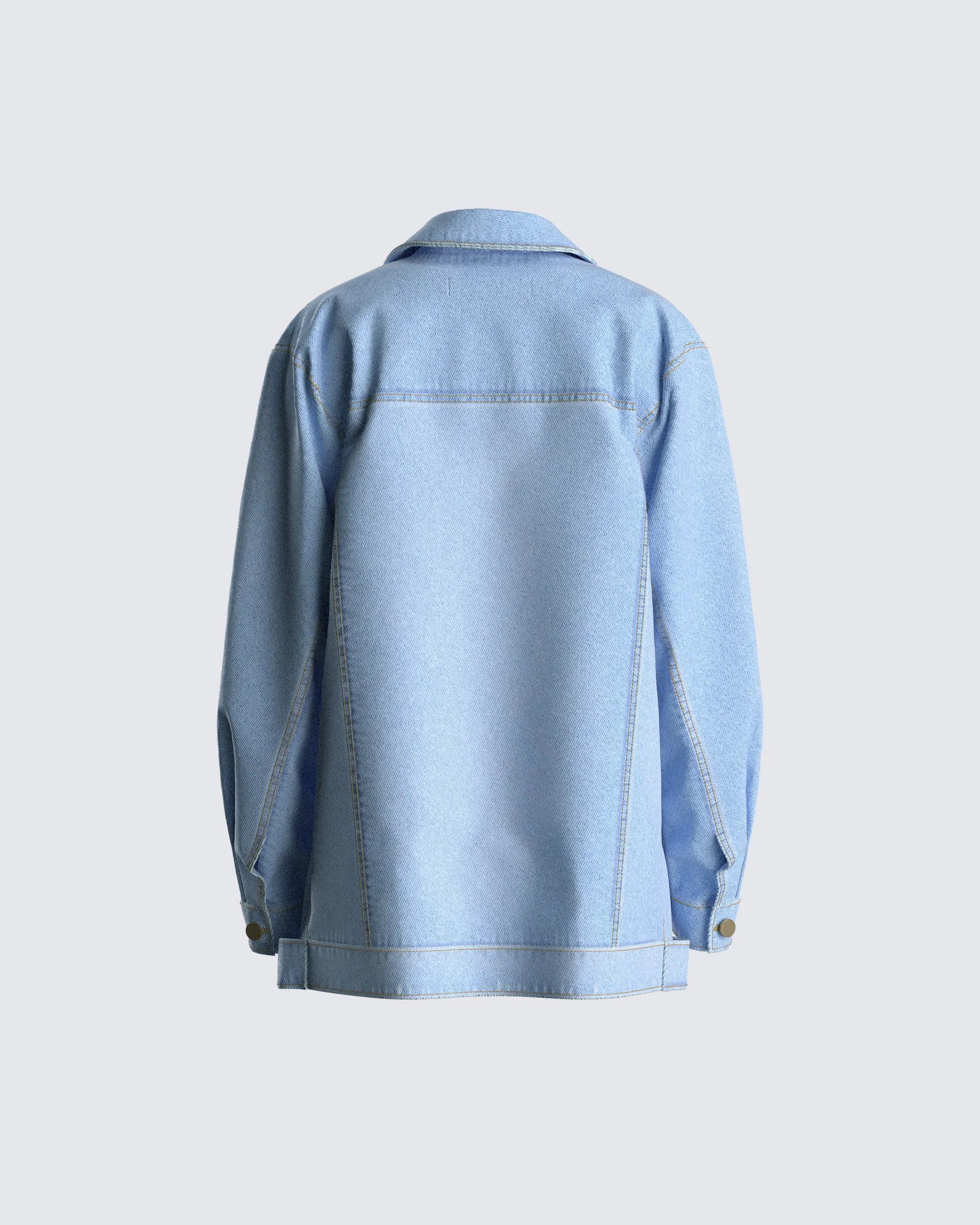 Bree Blue Denim Oversize Jacket sold by Finesse product image thumbnail 3