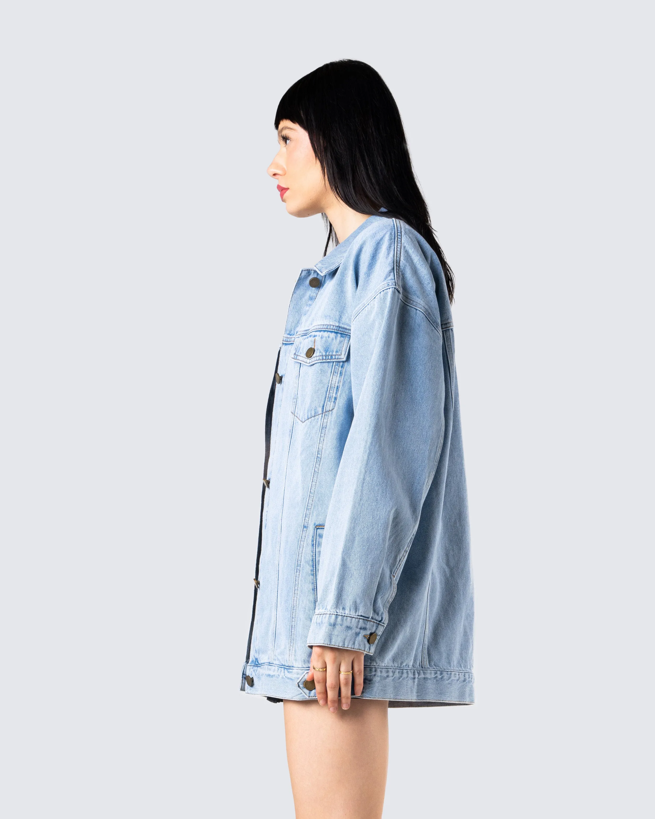 Bree Blue Denim Oversize Jacket sold by Finesse product image thumbnail 5