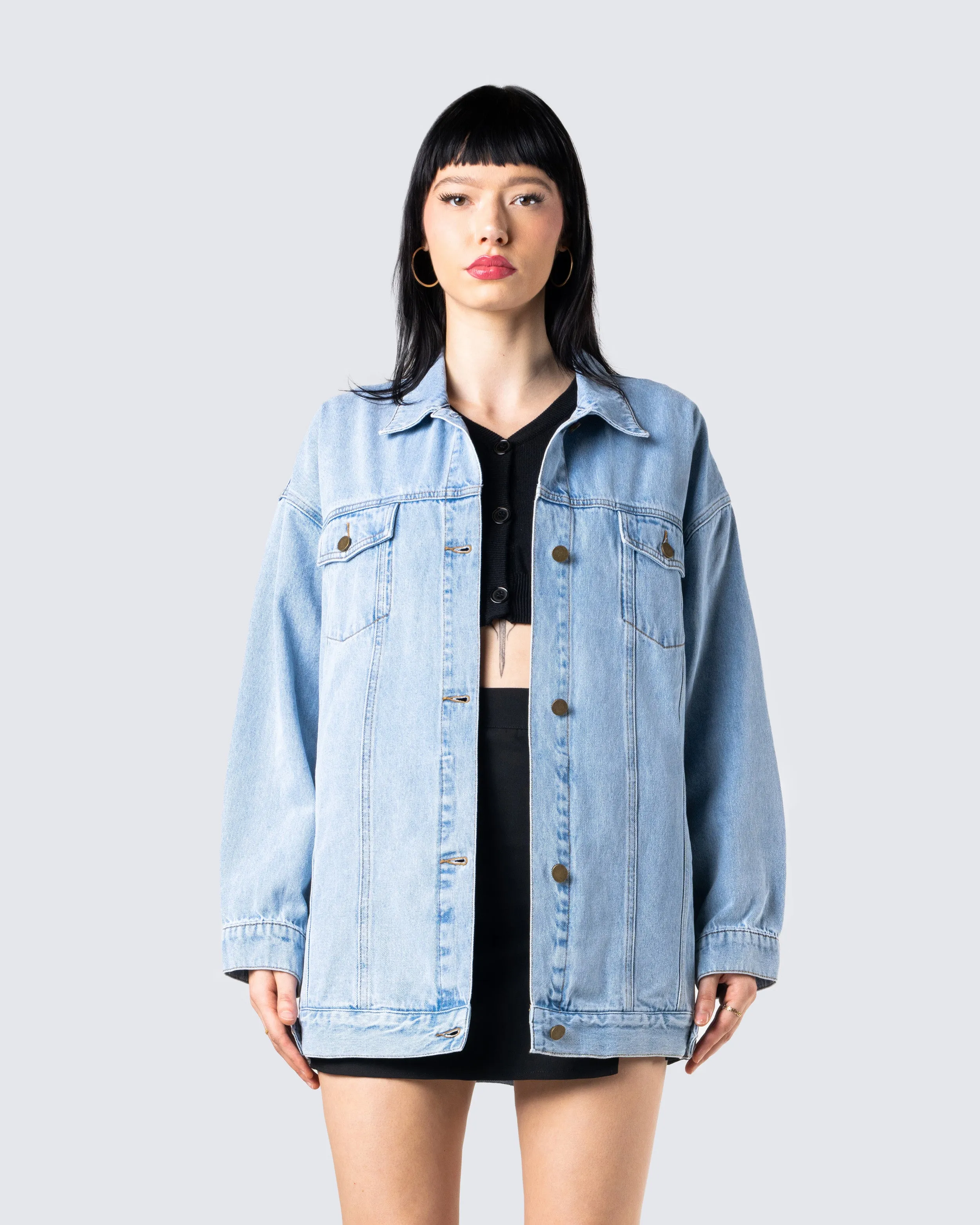 Bree Blue Denim Oversize Jacket sold by Finesse product image thumbnail 4
