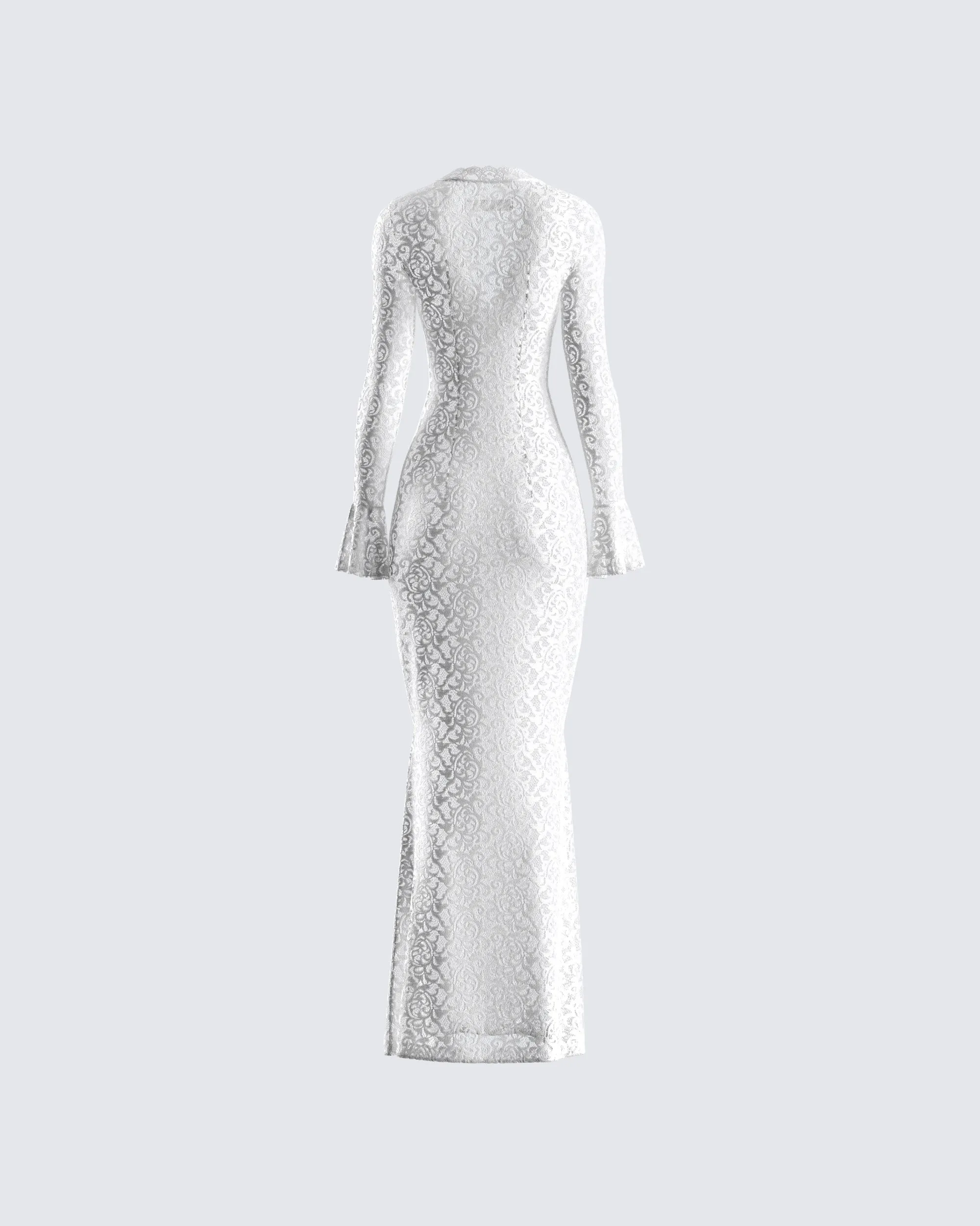 Kobina White Lace Maxi Dress sold by Finesse product image thumbnail 3