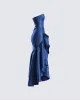 Jo Navy Ruffle Maxi Dress sold by Finesse