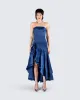 Jo Navy Ruffle Maxi Dress sold by Finesse