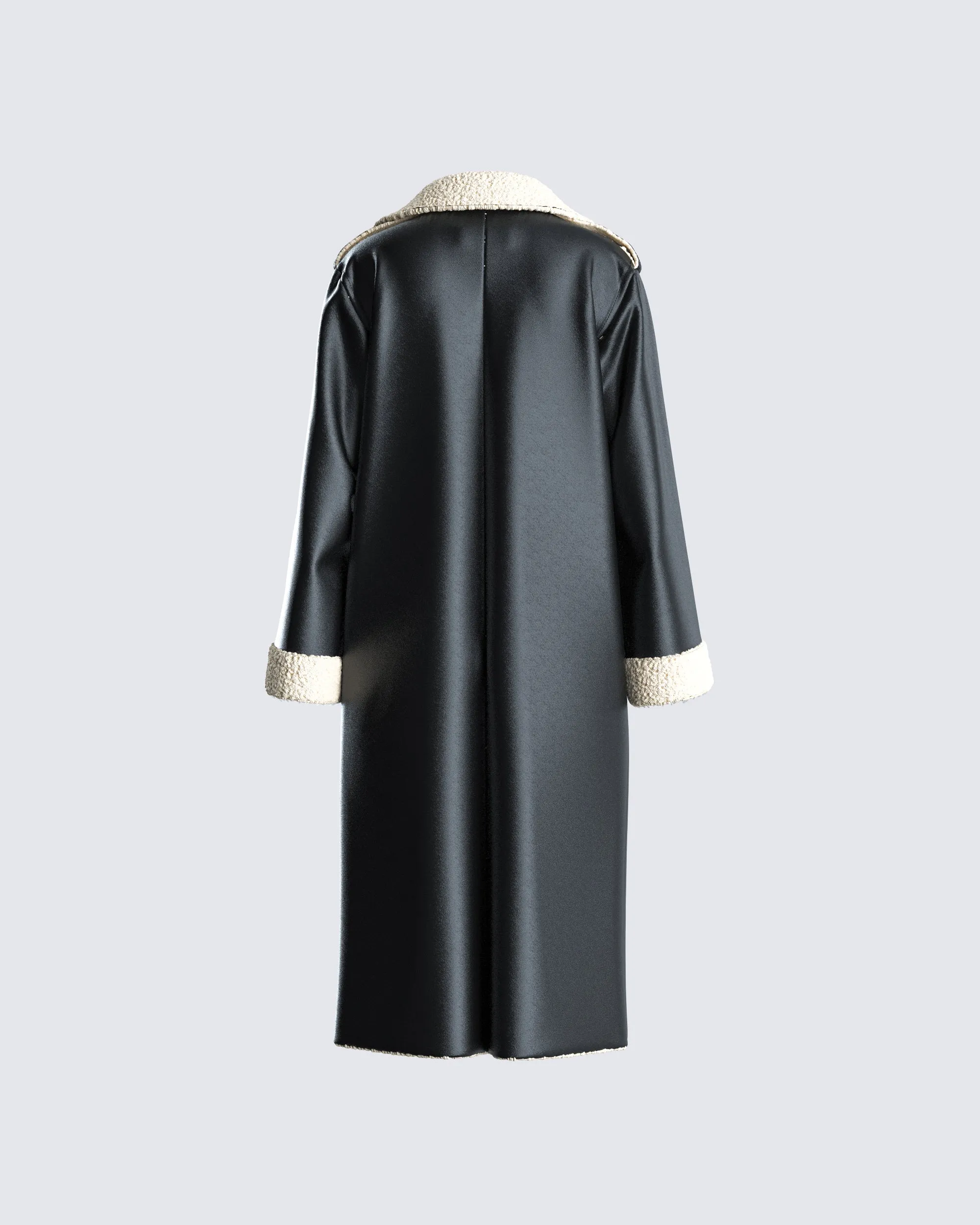 Chessa Black Vegan Leather Coat sold by Finesse product image thumbnail 3