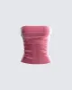 Ayla Pink Velvet Tube Top sold by Finesse
