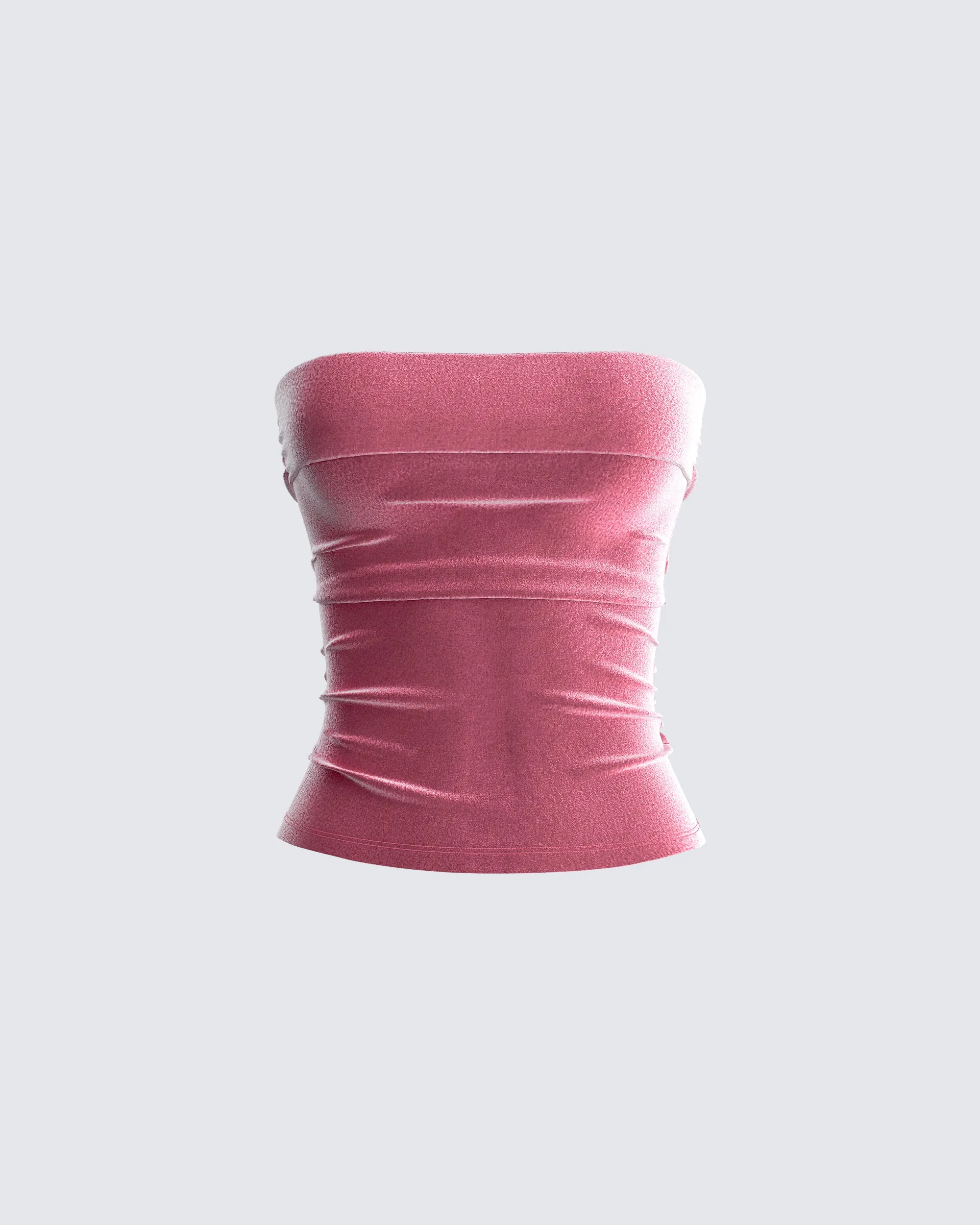 Ayla Pink Velvet Tube Top sold by Finesse