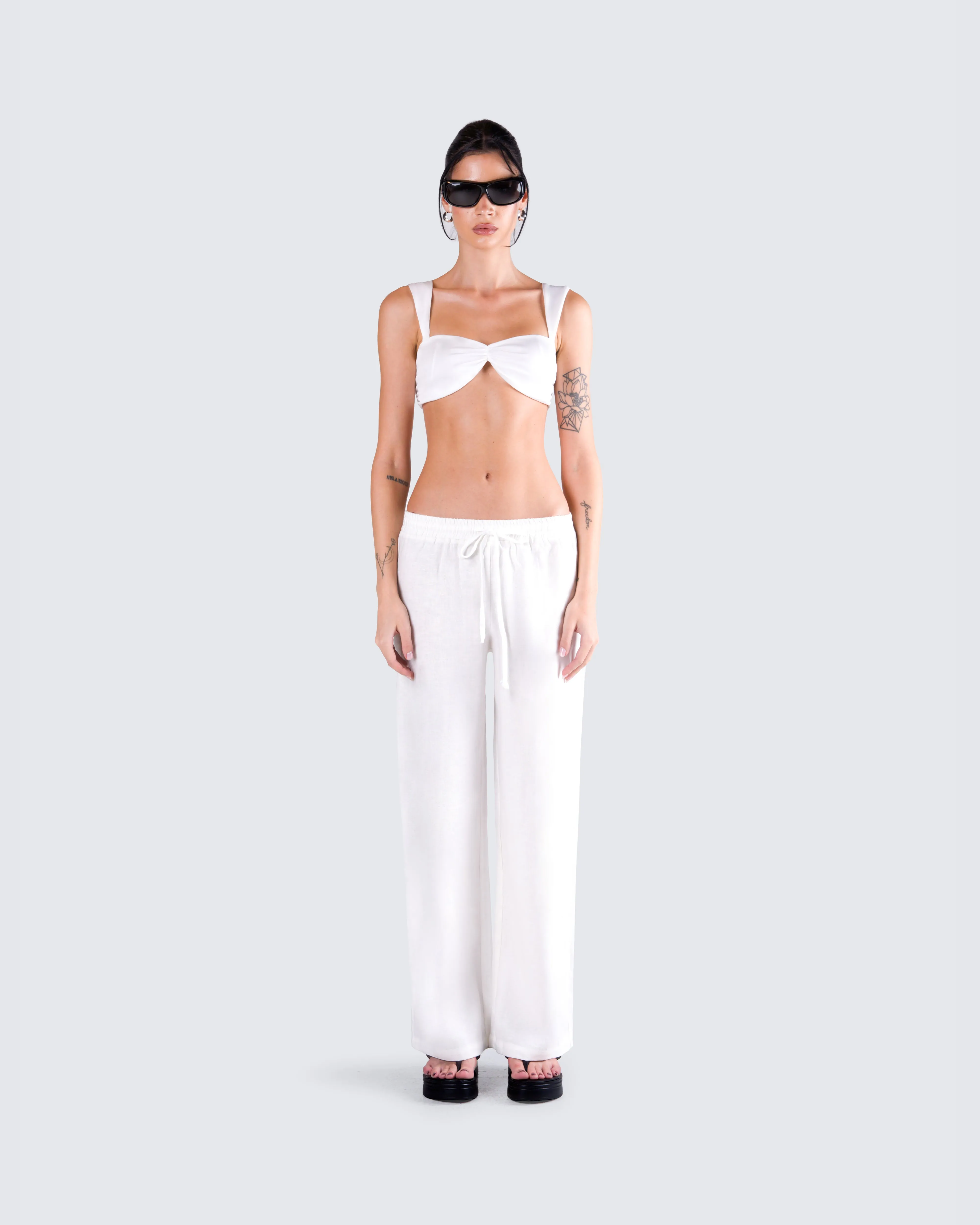 Keiko White Jersey Crop Top sold by Finesse product image thumbnail 4