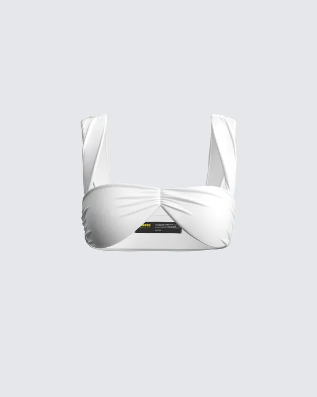Keiko White Jersey Crop Top sold by Finesse