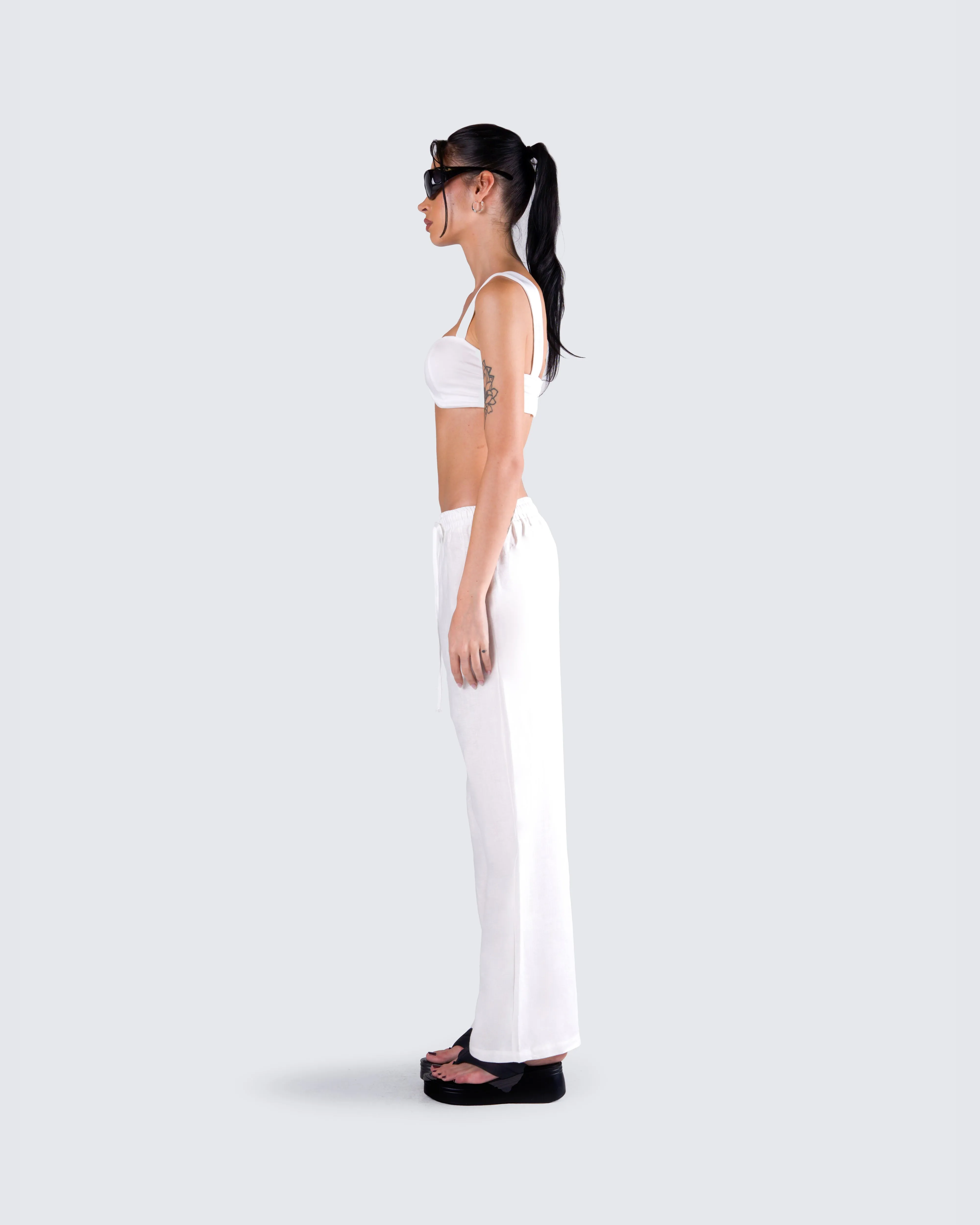 Keiko White Jersey Crop Top sold by Finesse product image thumbnail 5