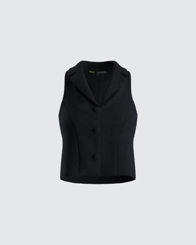 Supriya Black Cropped Vest sold by Finesse